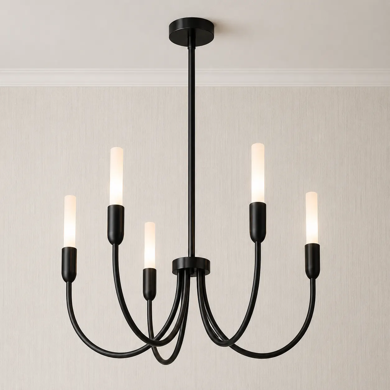 lampa wisząca, kandelabry, czarna metalowa, modułowy żyrandol, kulista oprawa
