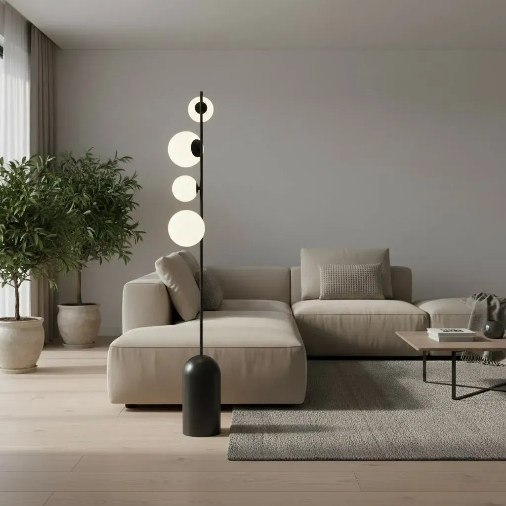 Lampa podłogowa ETNO LP4 metalowa podstawa czarna — zdjęcie 3