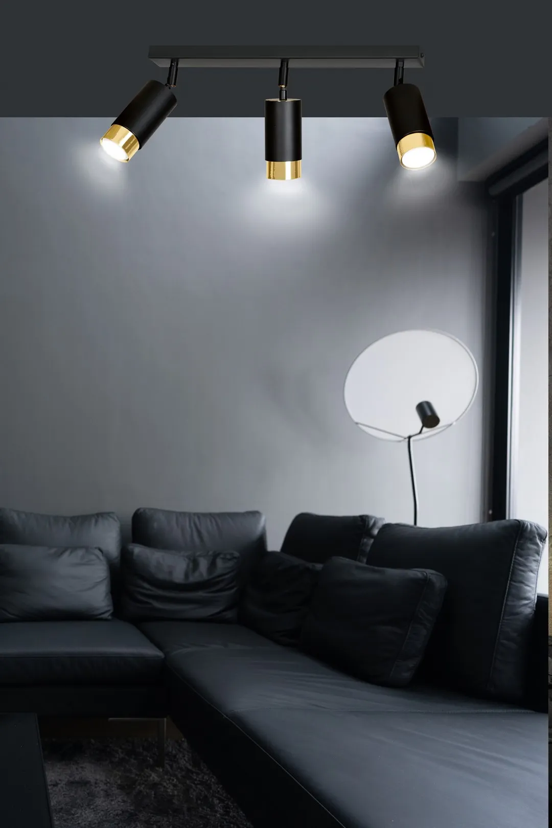 Lampa sufitowa HIRO 3 czarny złoty — zdjęcie 4