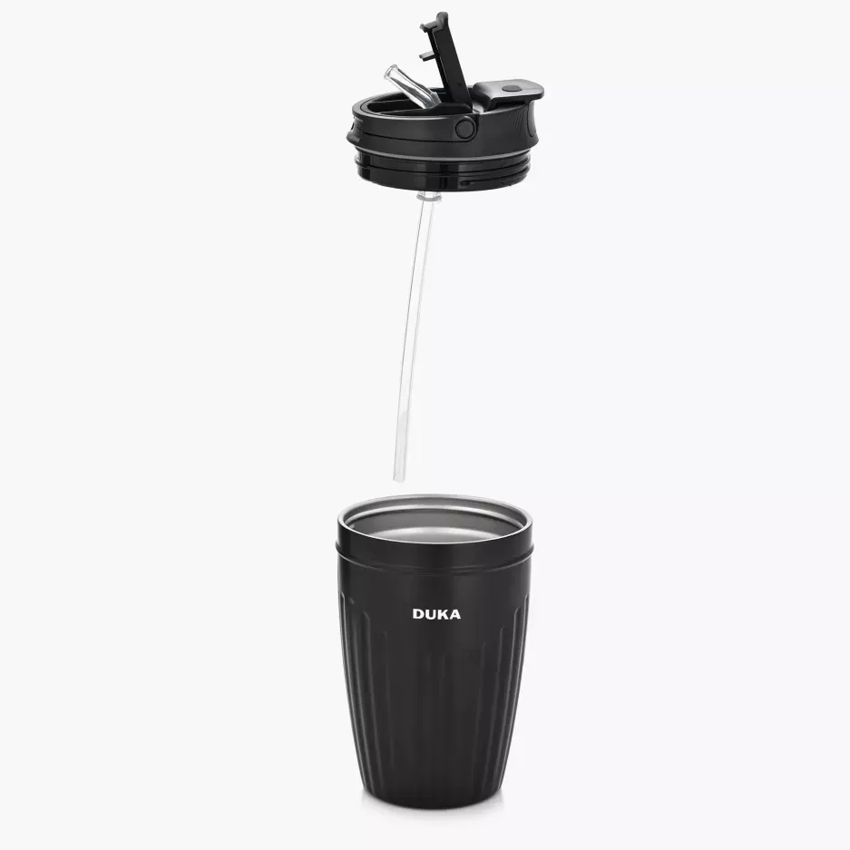Kubek termiczny 2w1 DUKA RESA 350 ml czarny — zdjęcie 2