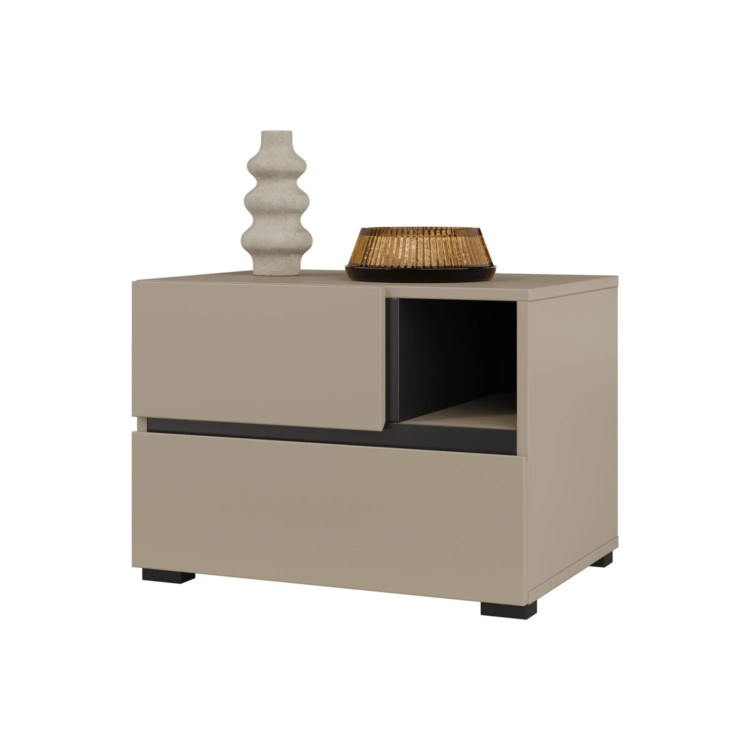 Szafka nocna z szufladami CROSS S 55x40 congo beżowo-szara - 24CWMY22