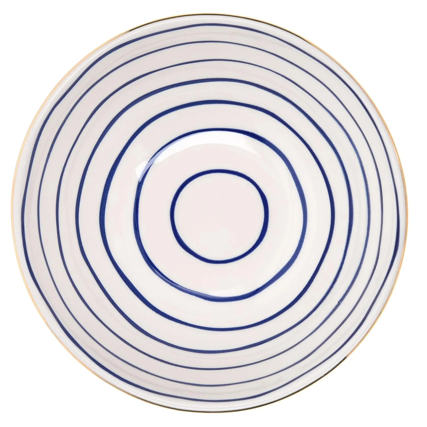 talerz, porcelana, granatowy, pierścienie, okrągły