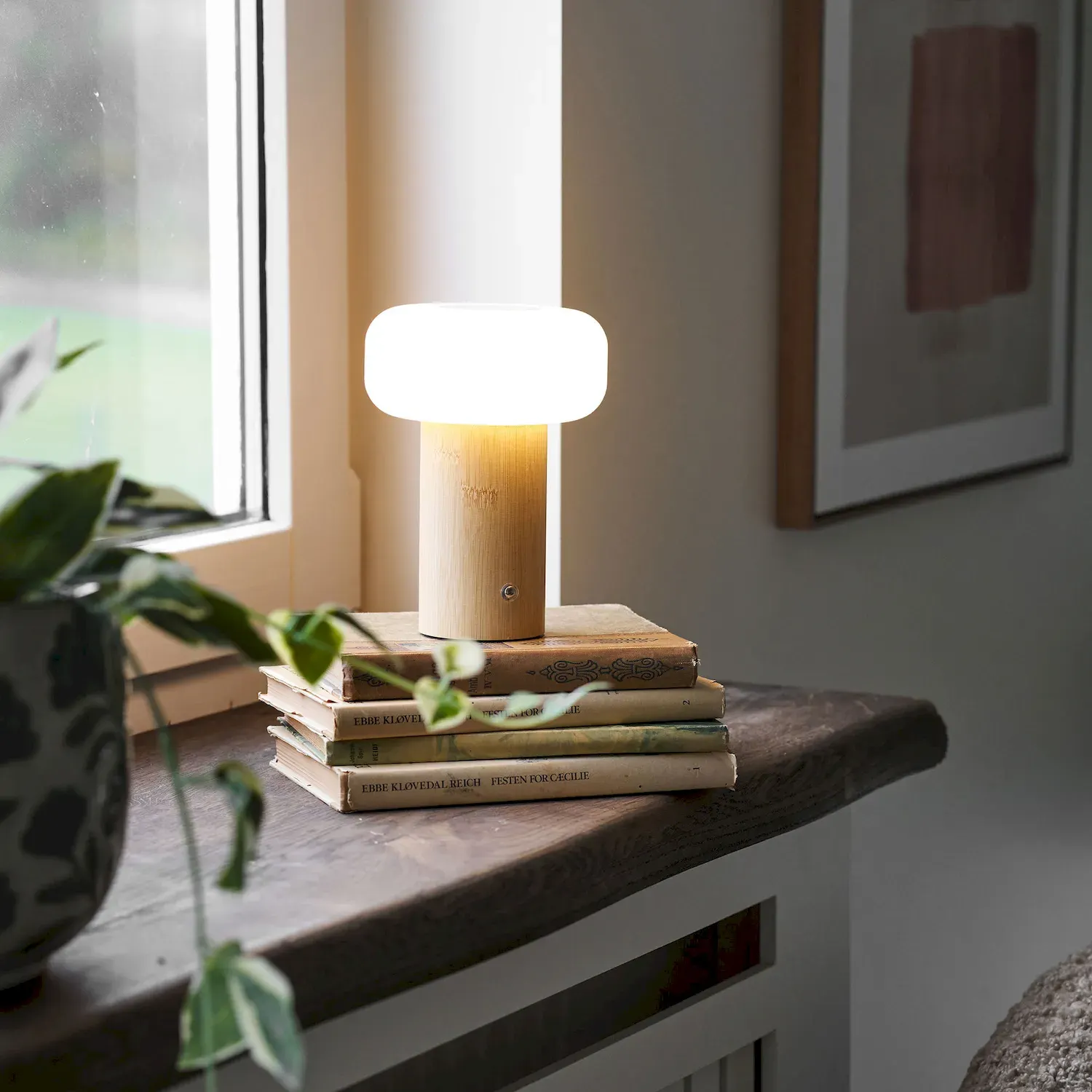 Lampa stołowa STAFFORD akumulatorowa naturalna biała — zdjęcie 9