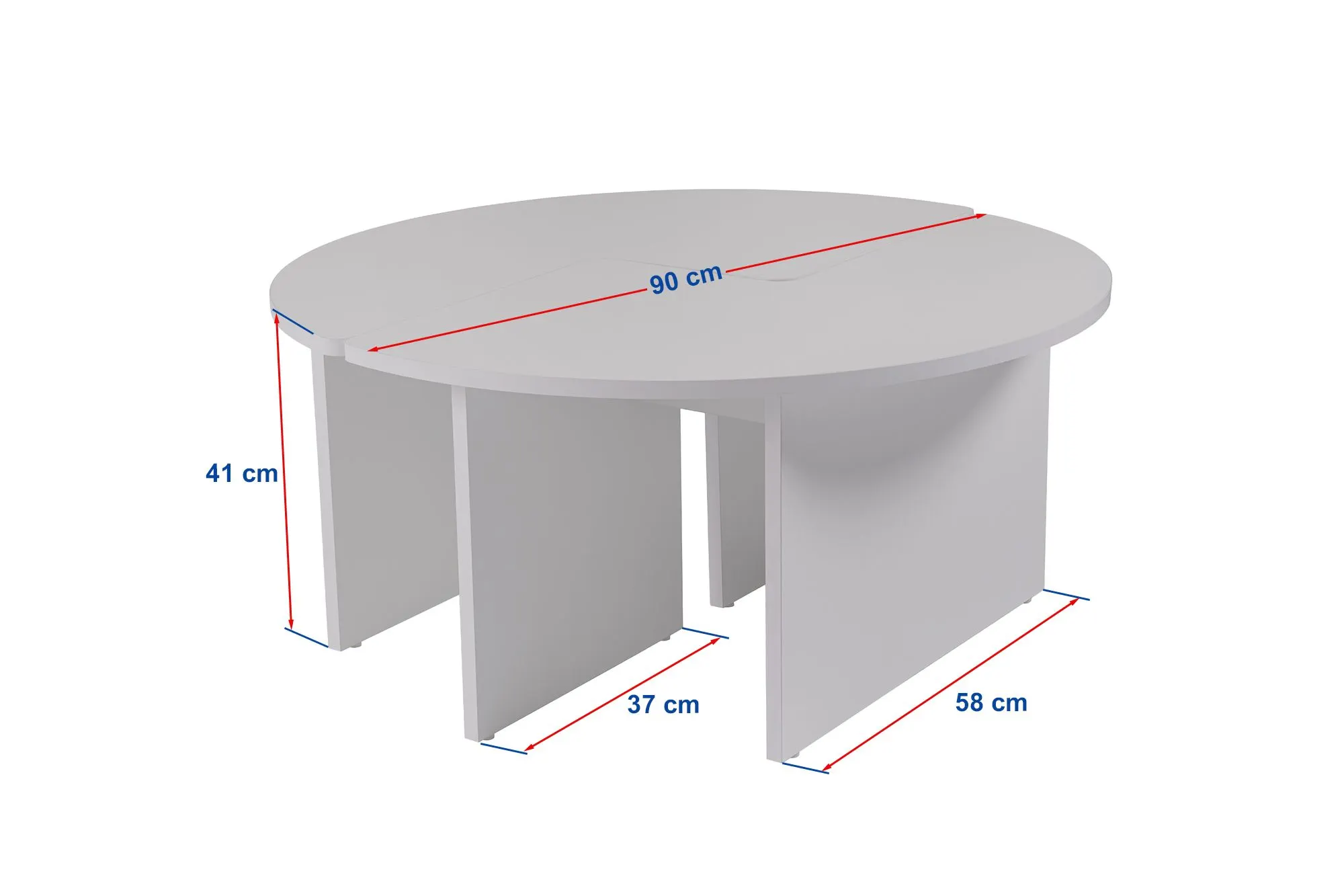 Stolik kawowy okrągły 2-elementowy MOIRA 90 cm biały — zdjęcie 8