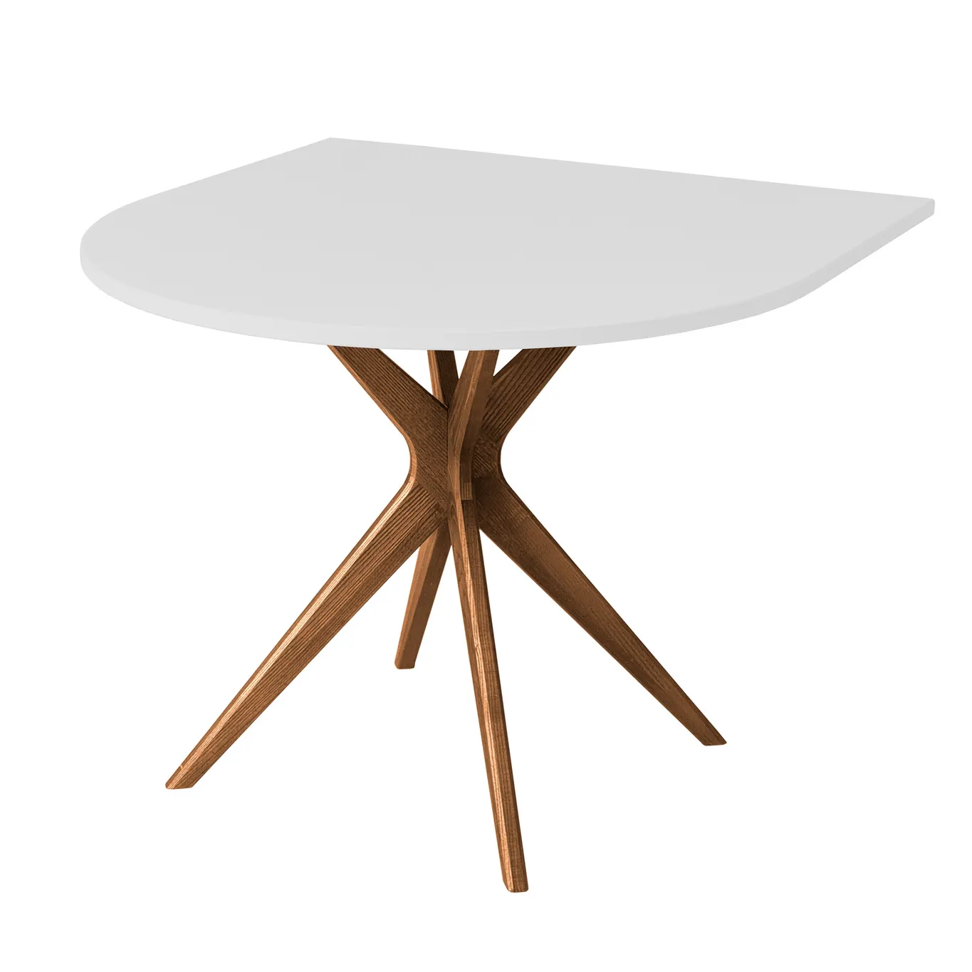 Stół półowalny JUBI Racetrack 90x90cm dąb jasnoszary Stolik kawowy, Meble, Tabela, Stół do jadalni