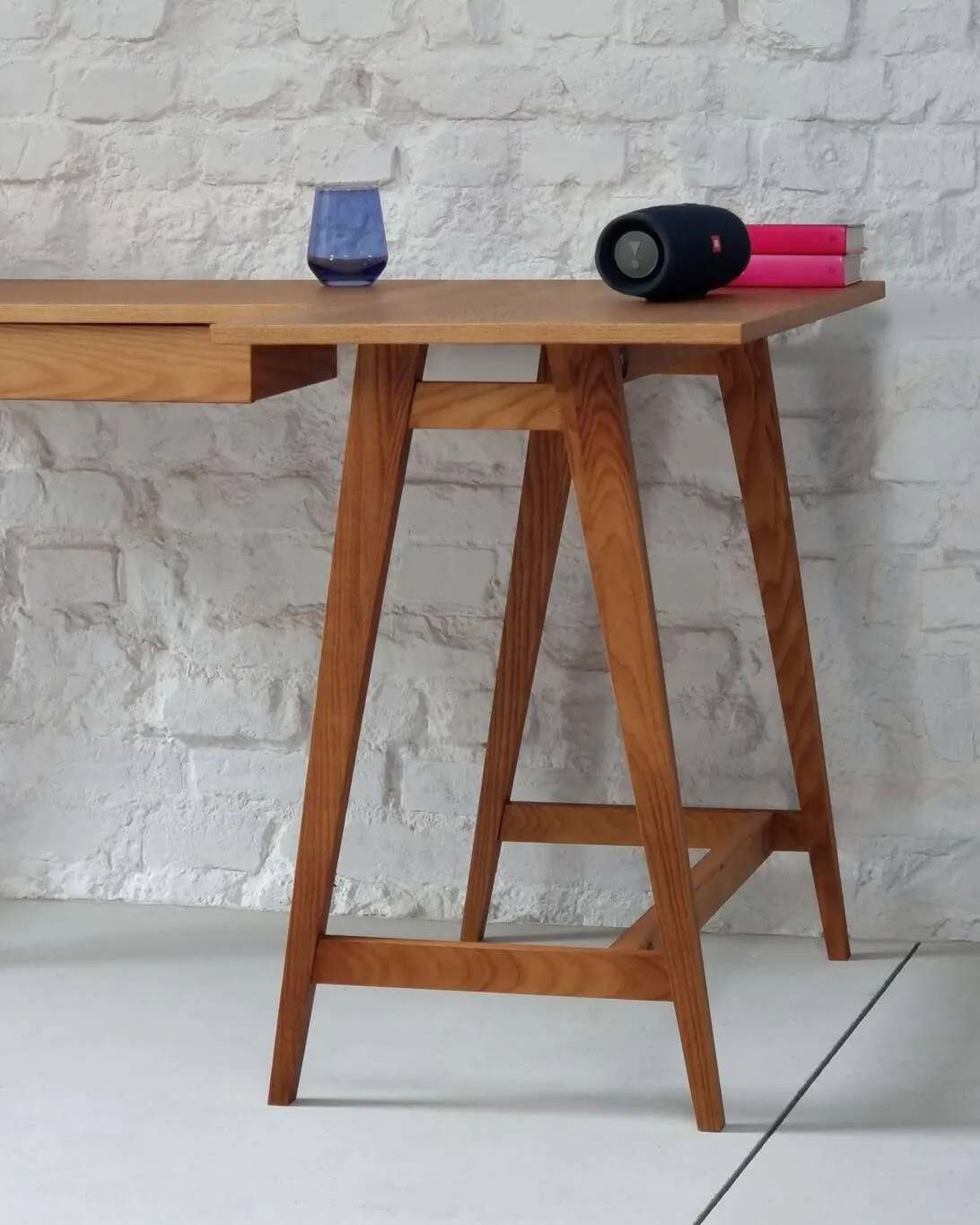 Biurko narożne z szufladą LUKA prawostronne 115x86 kolor orzech - NRGB_CDLUK1WAL_R