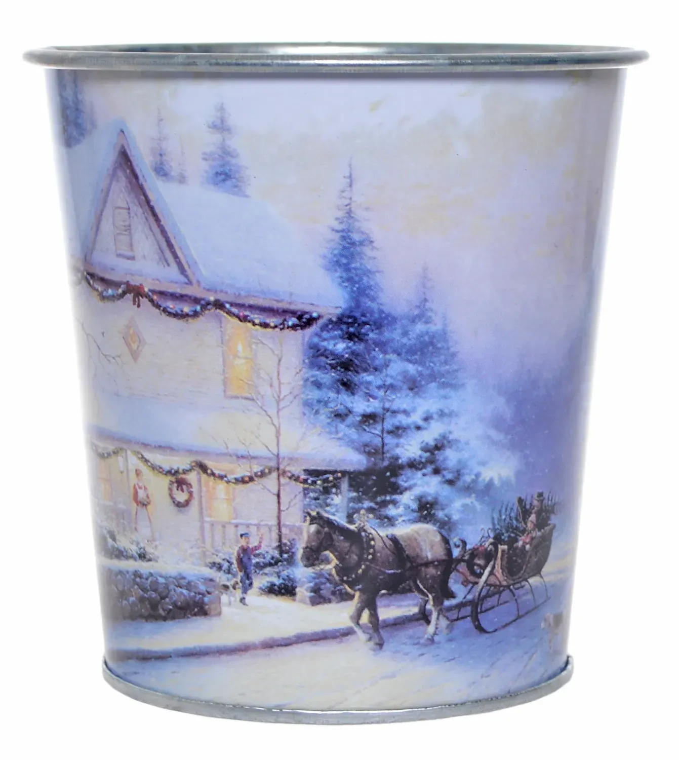 Osłonka metalowa z nadrukiem świątecznym 757 wielokolorowa