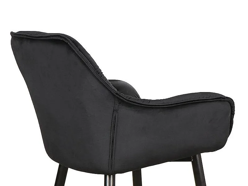 Hoker niski z podłokietnikami CHERRY H-2 VELVET czarny pikowany Signal — zdjęcie 4