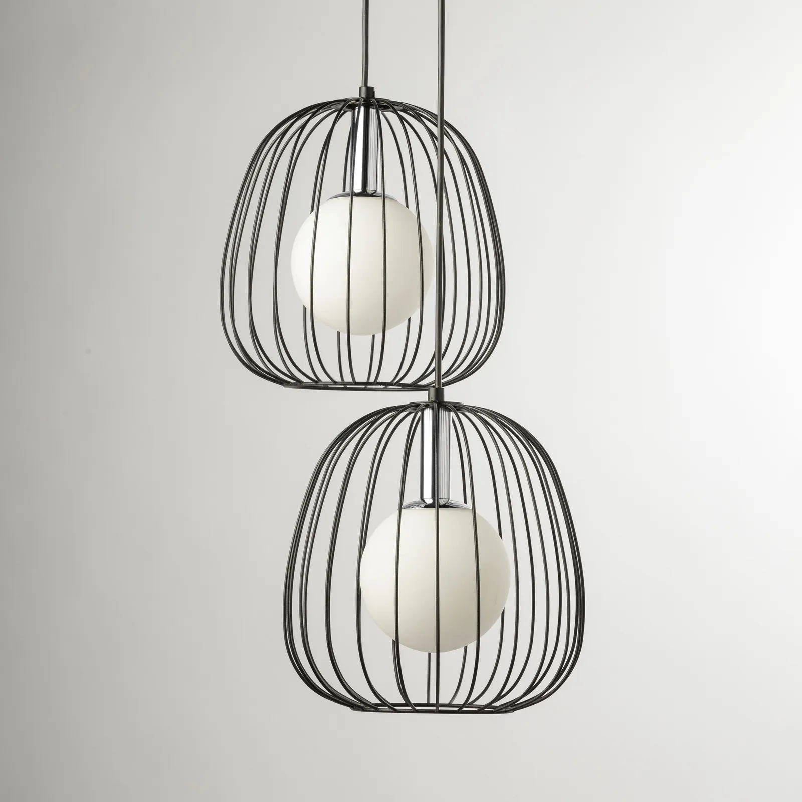 Lampa wisząca BELL 2 czarno-srebrna - SI_40724