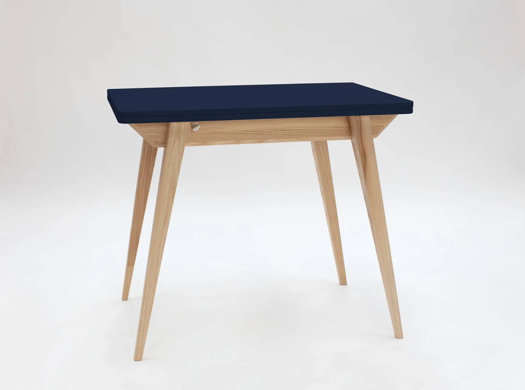 Stół rozkładany ENVELOPE 65x90-130cm granatowy naturalny Meble, Tabela, Biurko, Stół do jadalni, Stołek barowy