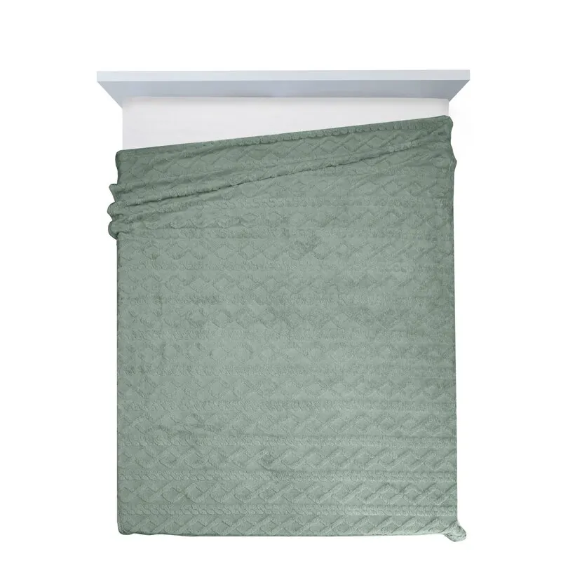 Koc trójwymiarowy D91 WARKOCZ 200 X 220 cm Miętowy — zdjęcie 5