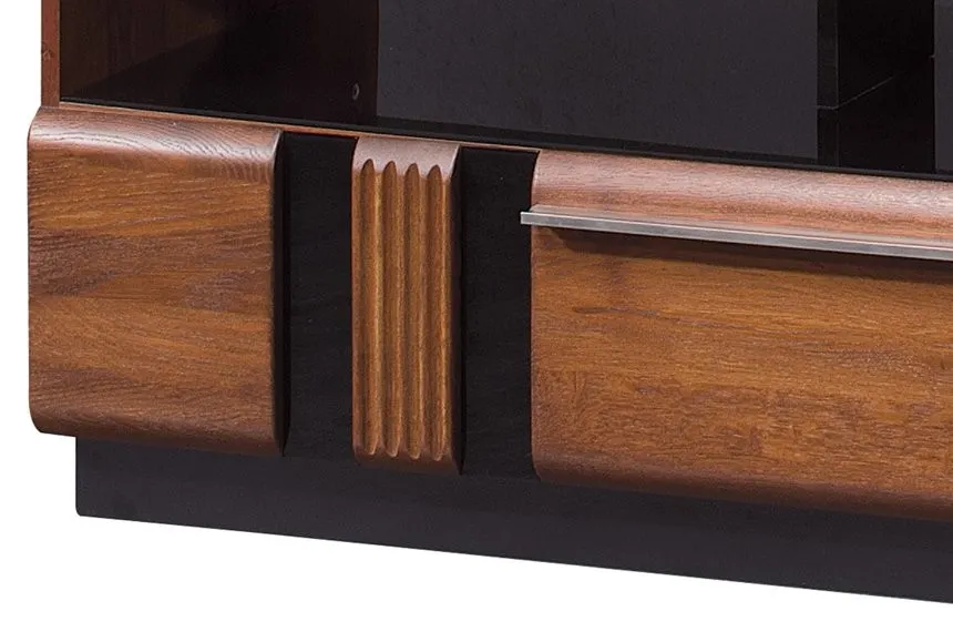 Stolik kawowy PORTI 41 drewniany dąb antyczny czarny 110x60x47cm - TH-100-0831