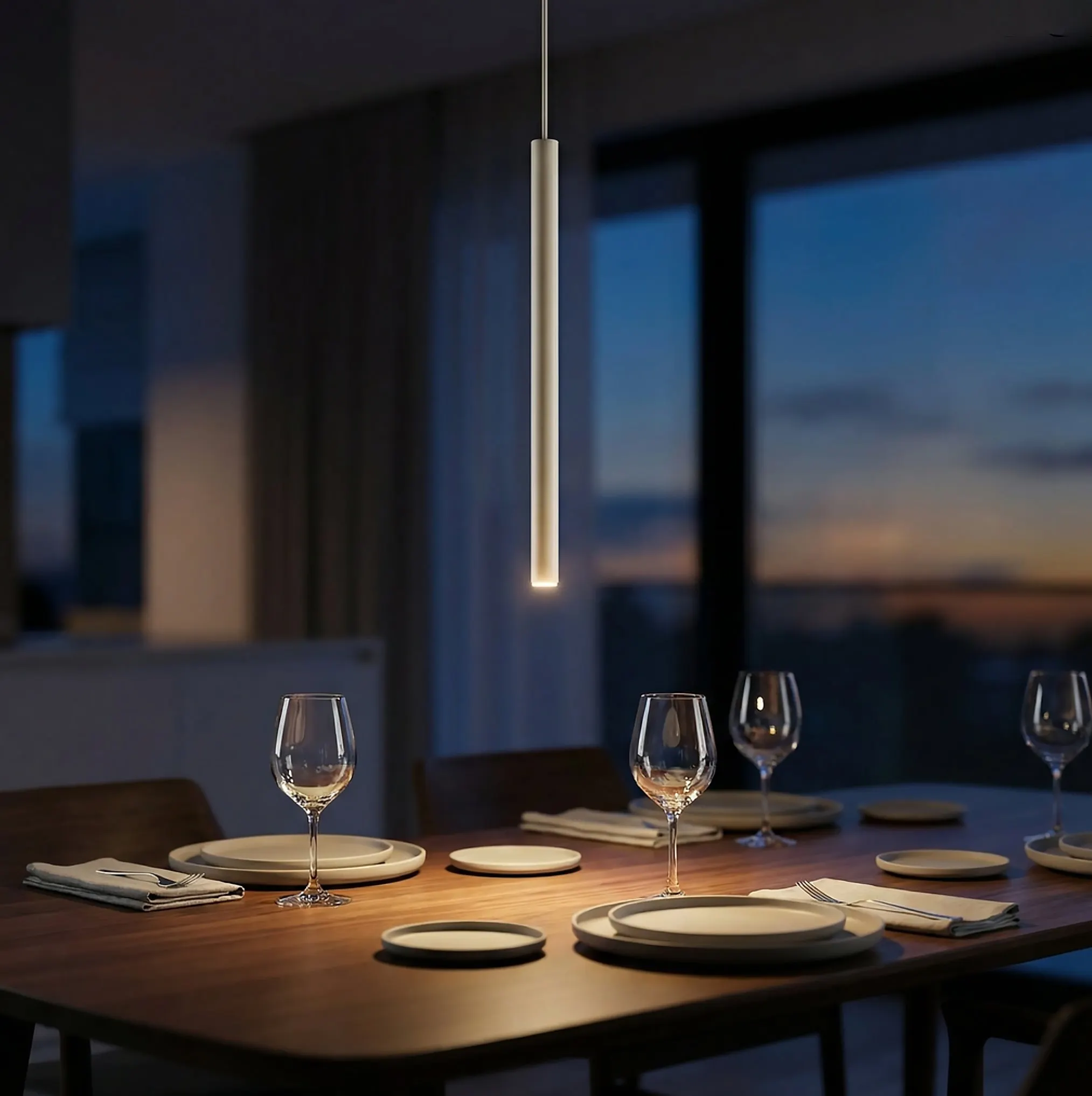 image lampka wisząca, lampa sufitowa, oświetlenie wnętrza, stolikowy zestaw, kieliszki do wina