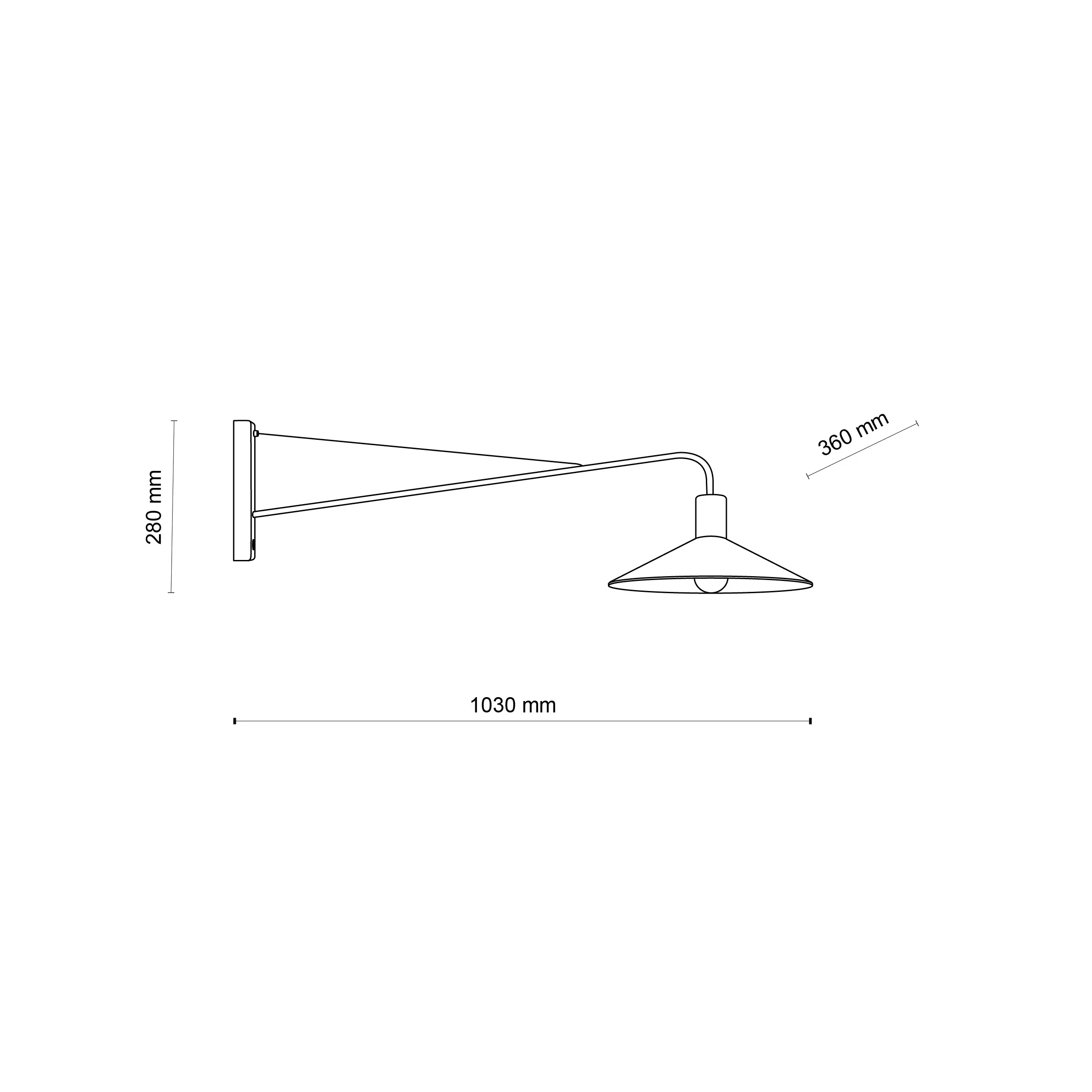 Kinkiet JUMP czarny 103x36x28cm - TK_6638