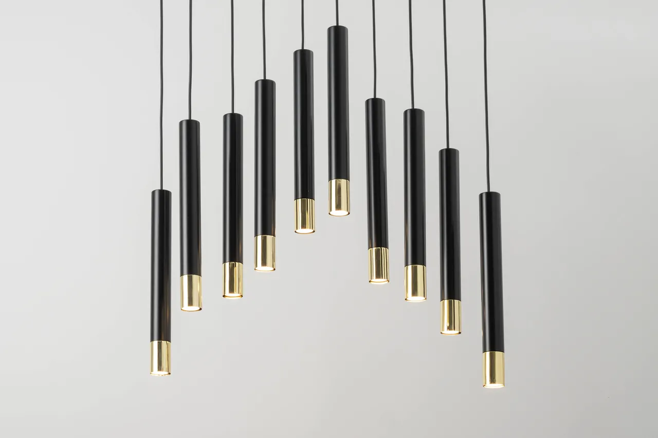 Lampa wisząca SOPEL GRAND 10 czarno-złota - SI_33399