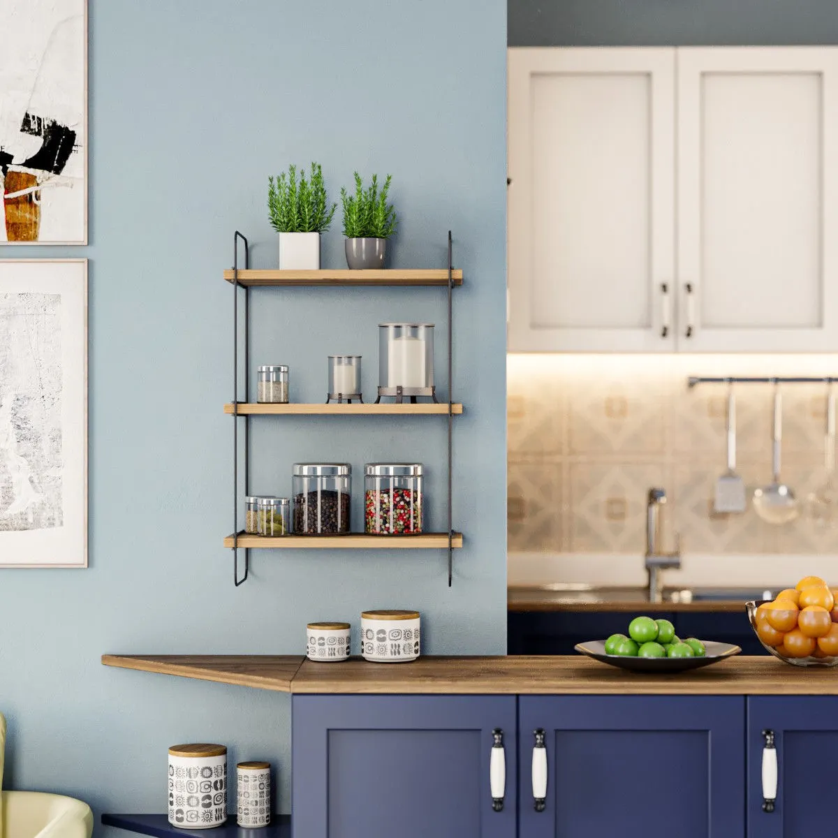 Półka regał wiszący PULALIS sosna atlantycka - ASI_854KLN1711