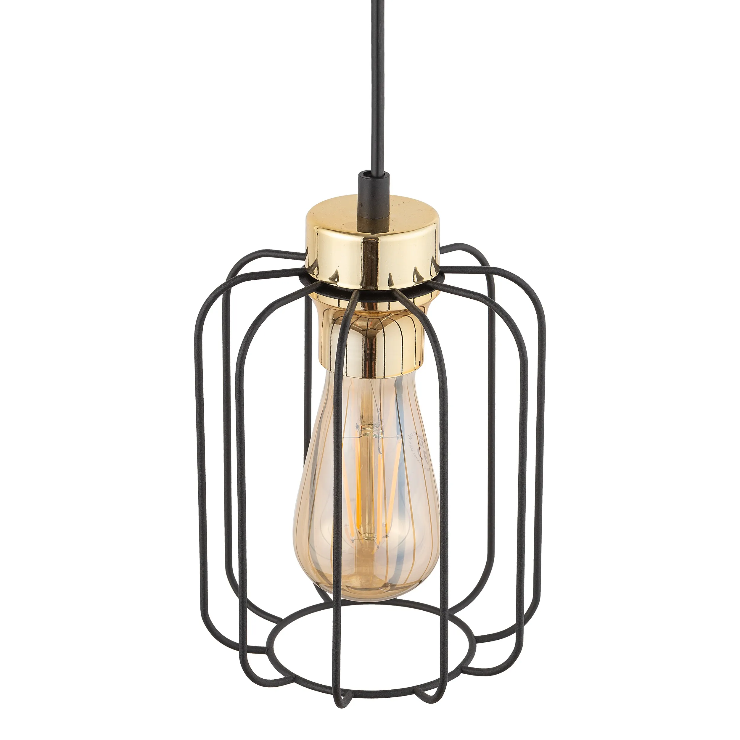 Lampa wisząca GALAXY czarna ze złotym elementem 158x15cm - TK_4714