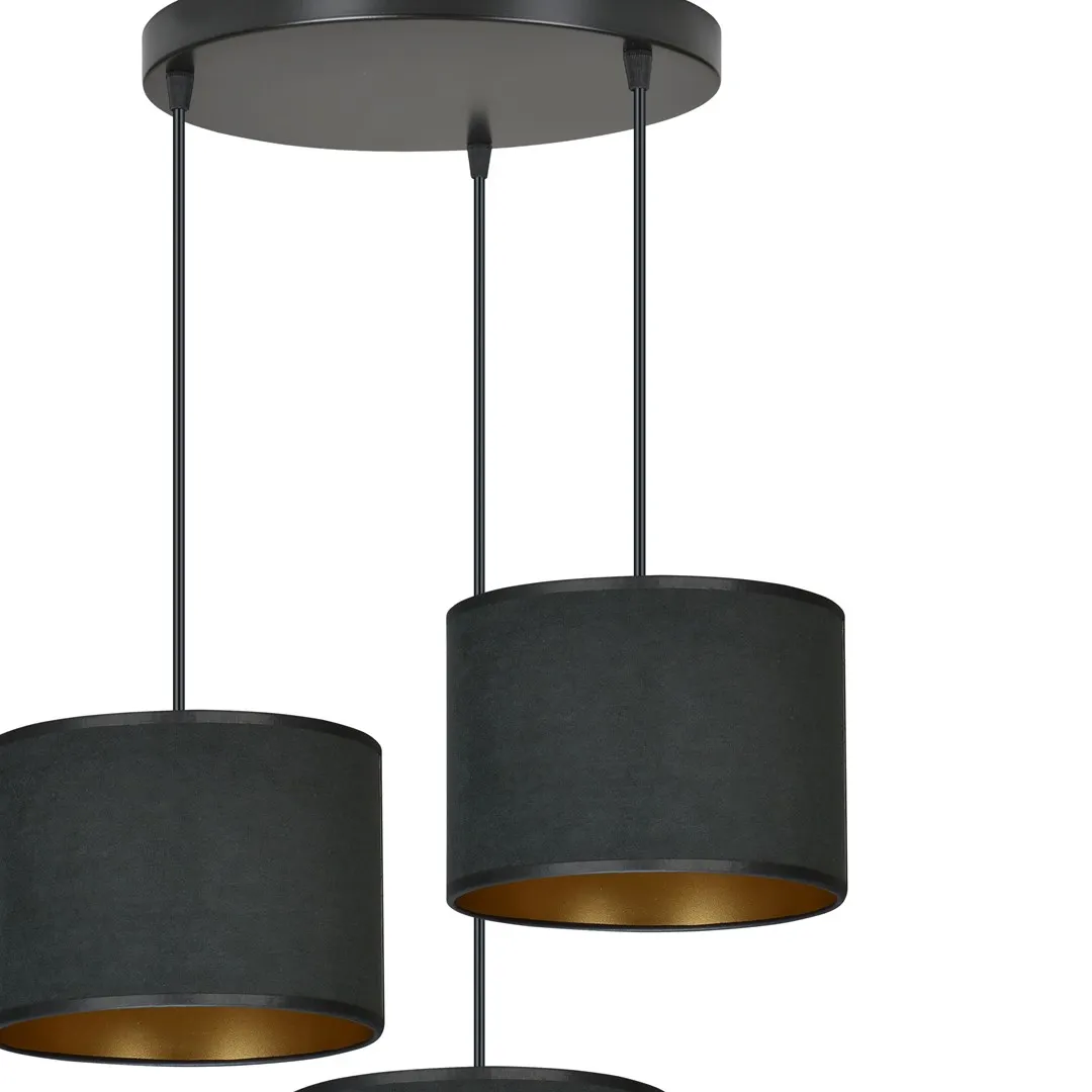 Lampa wisząca HILDE 3 PREM czarny — zdjęcie 2