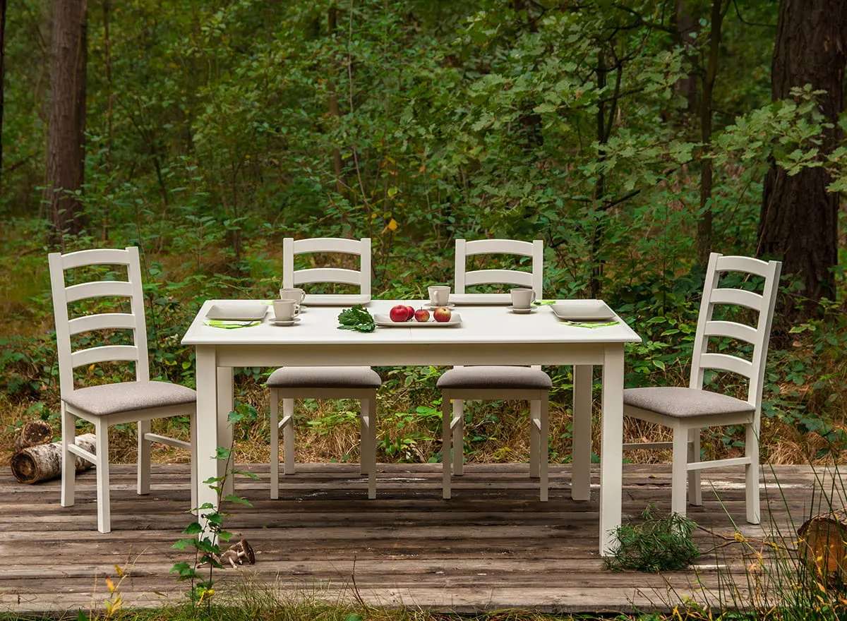 Stół sosnowy BELLUNO ELEGANTE rozkładany 93x(150-197) biały - PL022B