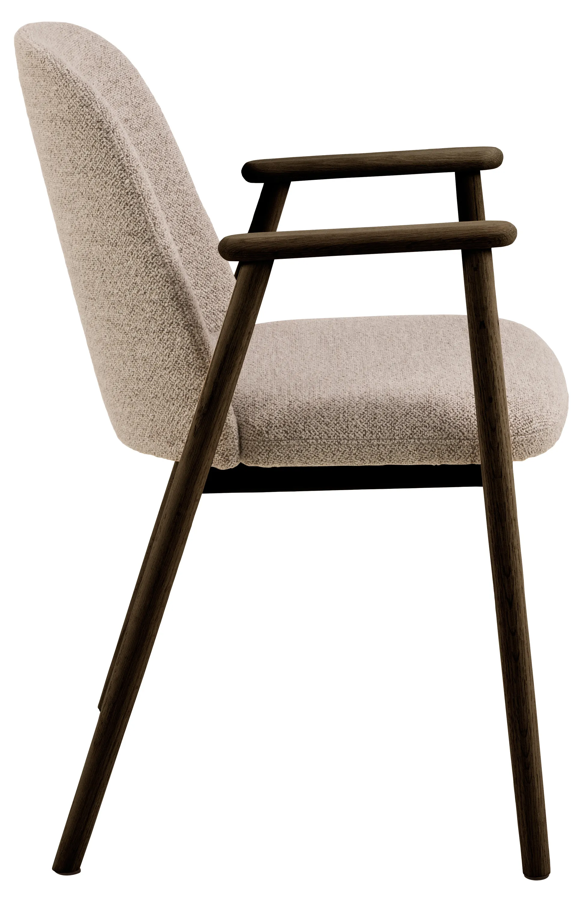 Krzesło z drewnianymi podłokietnikami LEO beżowe, dąb dymiony - 0000109744