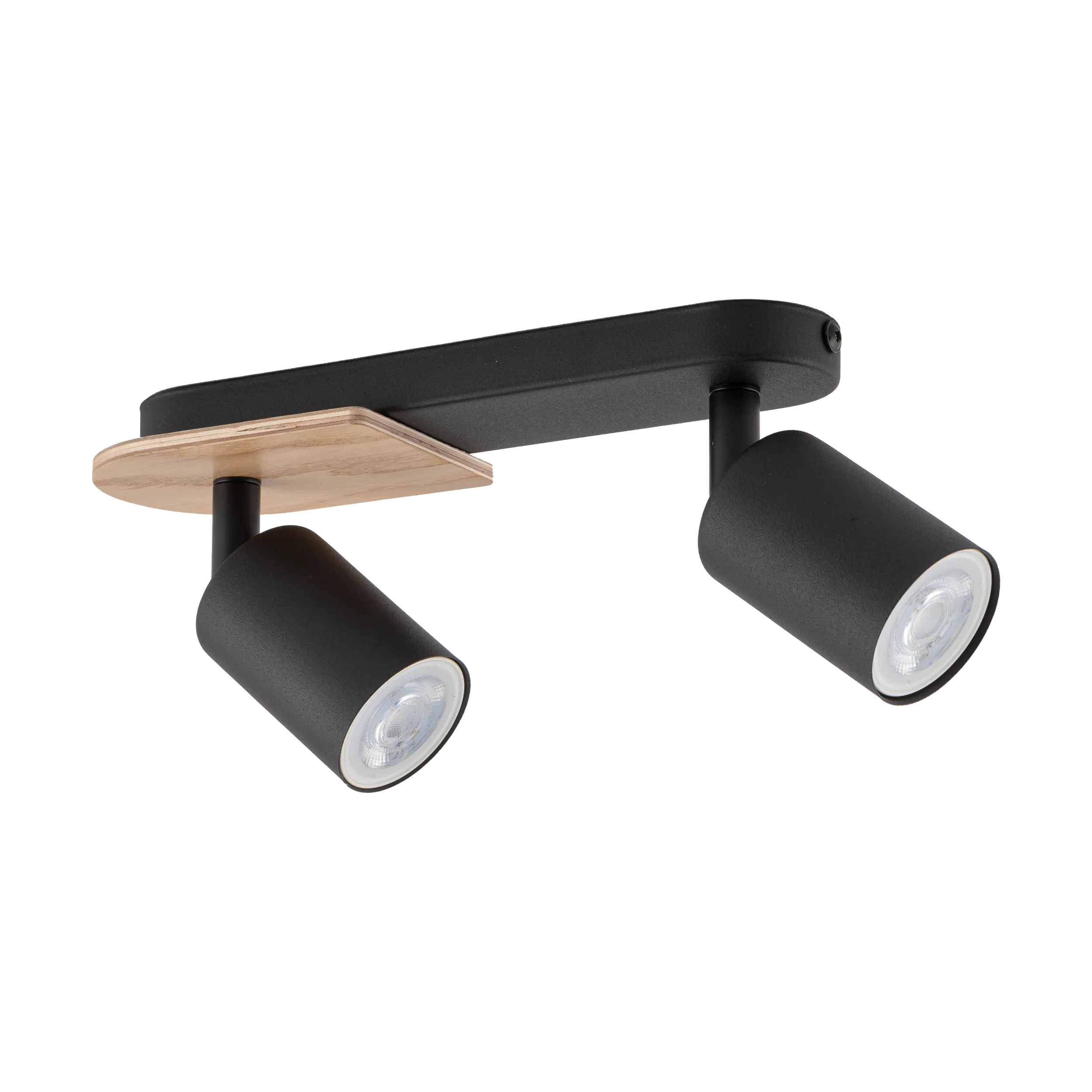 Lampa sufitowa COVER czarna z drewnianym elementem regulowana na listwie 35x18x14cm - TK_4674