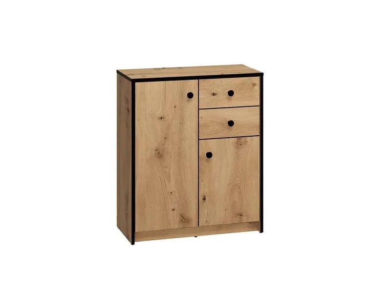 Komoda 2-drzwiowa z 2 szufladami LOFT 01 72 cm dąb artisan