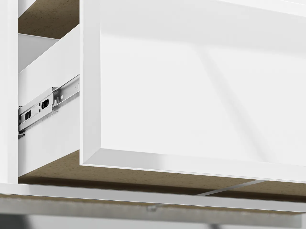 Komoda 2-drzwiowa z 3 szufladami GLAMOUR 02 z oświetleniem - biały połysk - 1GLAM02-001