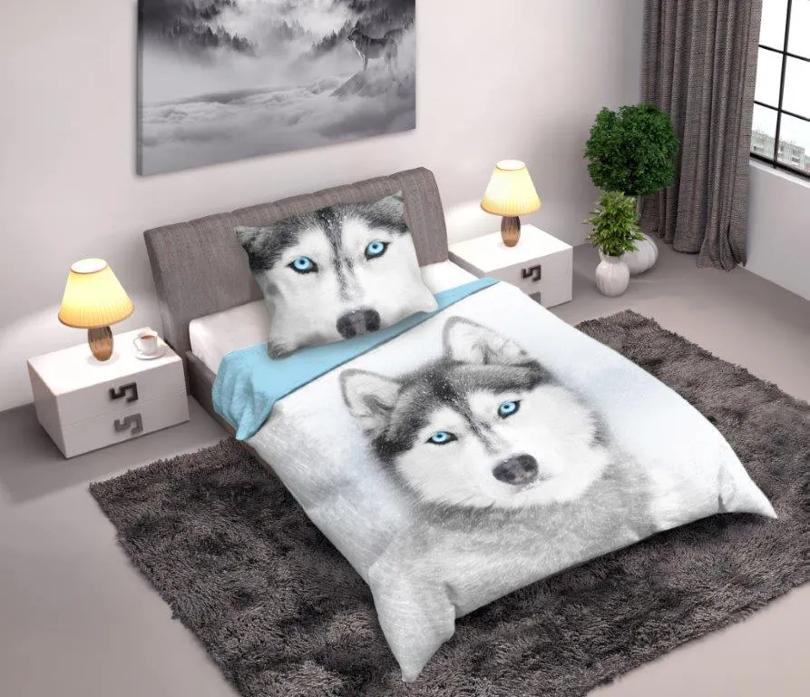 Pościel młodzieżowa komplet WILD HUSKY 160X200+70X80 wielokolorowy - FARO_14438