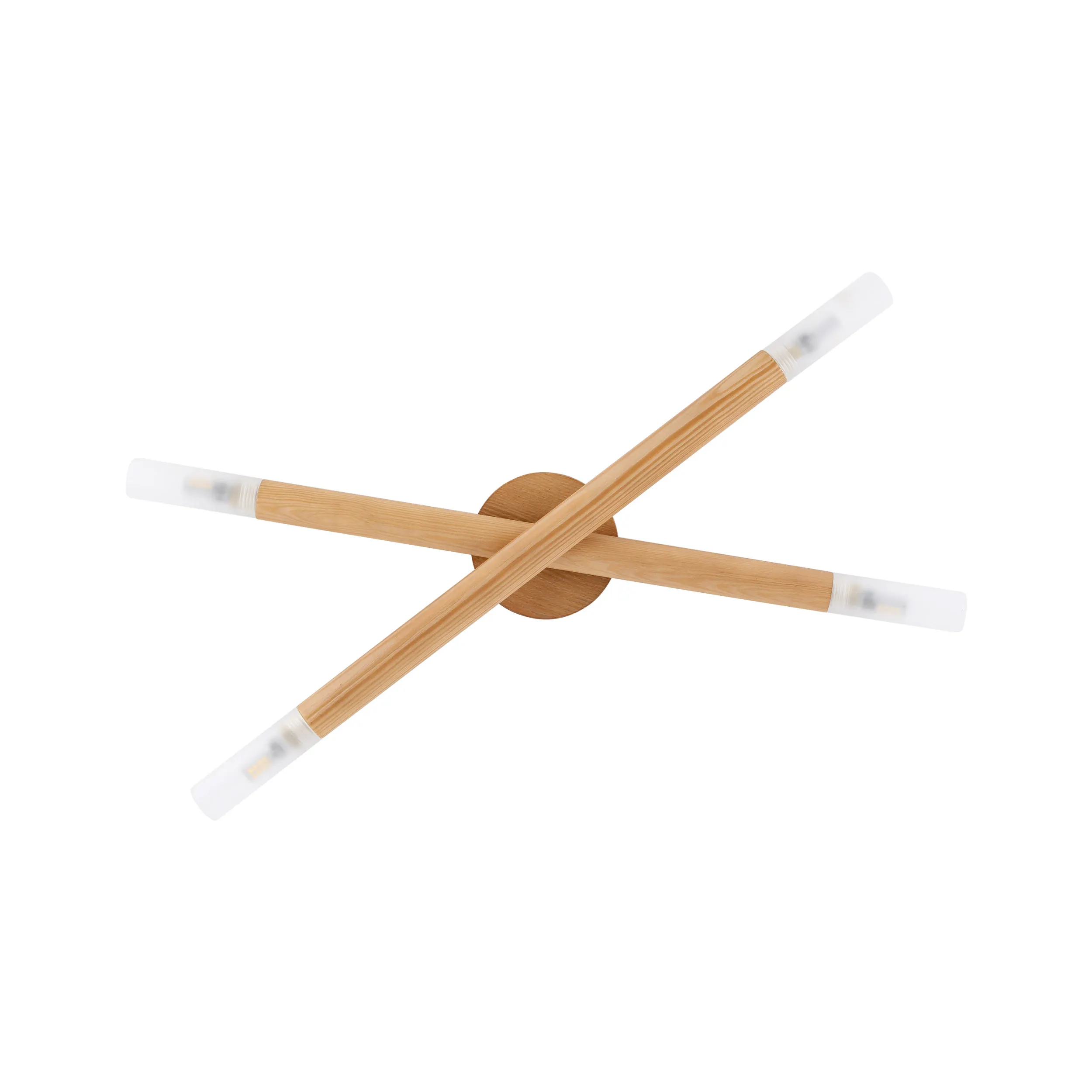 Lampa sufitowa NOBLE jasna drewniana z mlecznymi kloszami 50x23x5cm - TK_4524