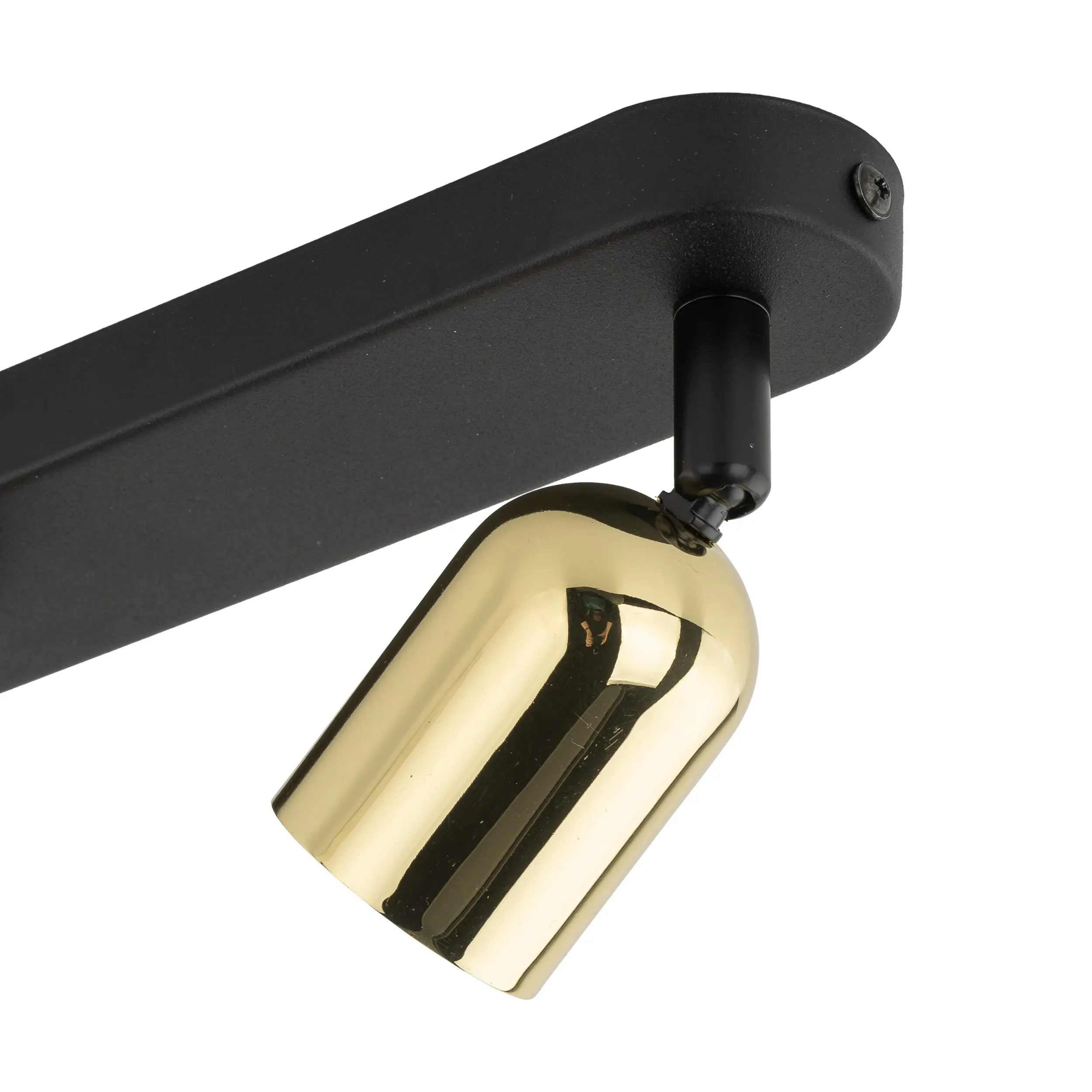 Lampa sufitowa TOP czarna ze złotymi regulowanymi reflektorami metalowa listwa 52x18x14cm - TK_6032