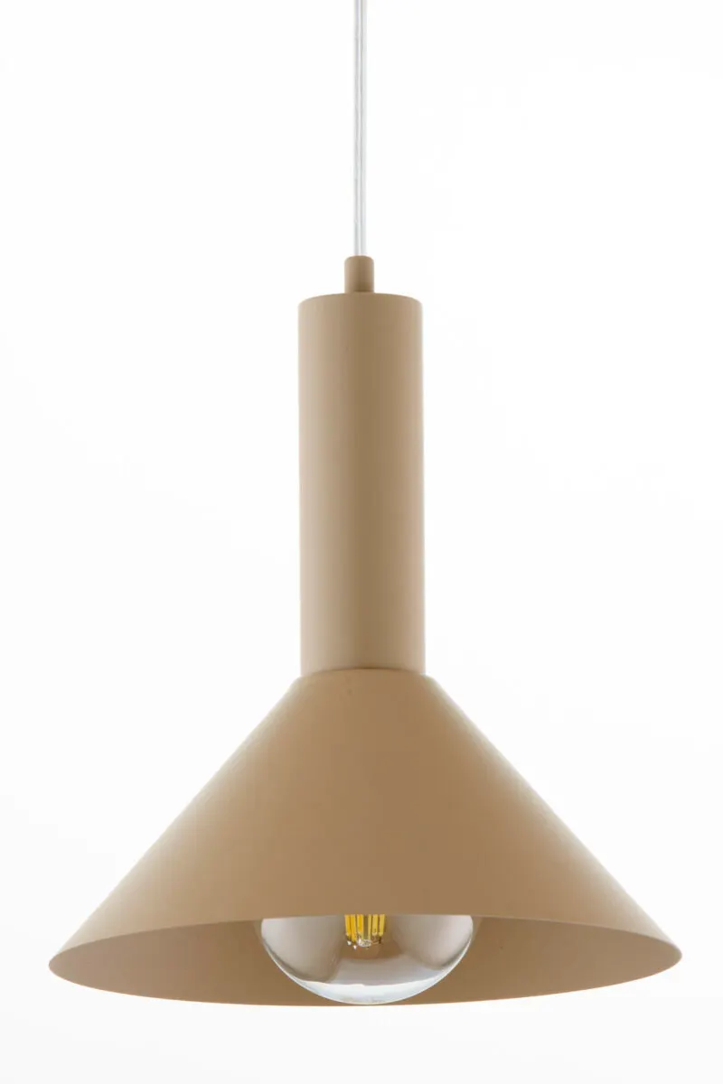 image lampa wisząca, kinkiet, kolor beżowy, metalowa żarówka, lampowy klosz