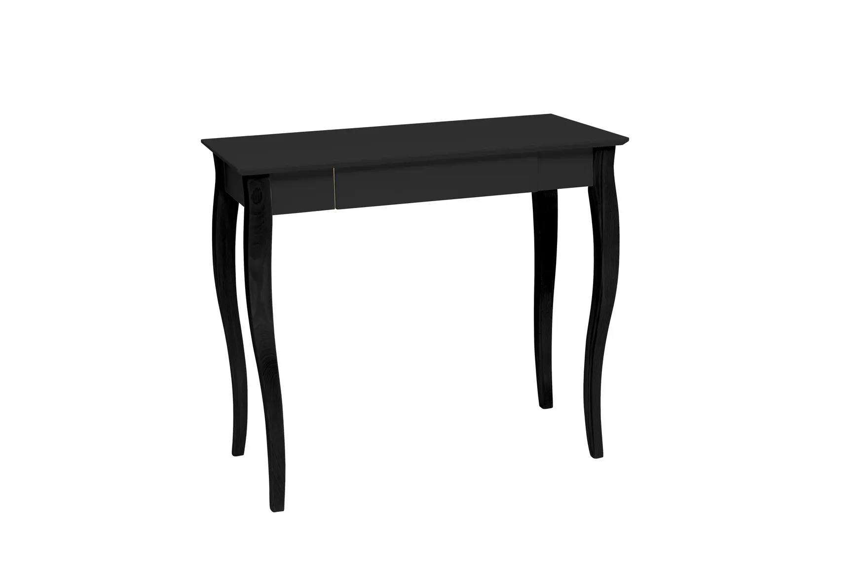 Biurko z szufladą LILLO 85x40 czarne/drewniane nogi