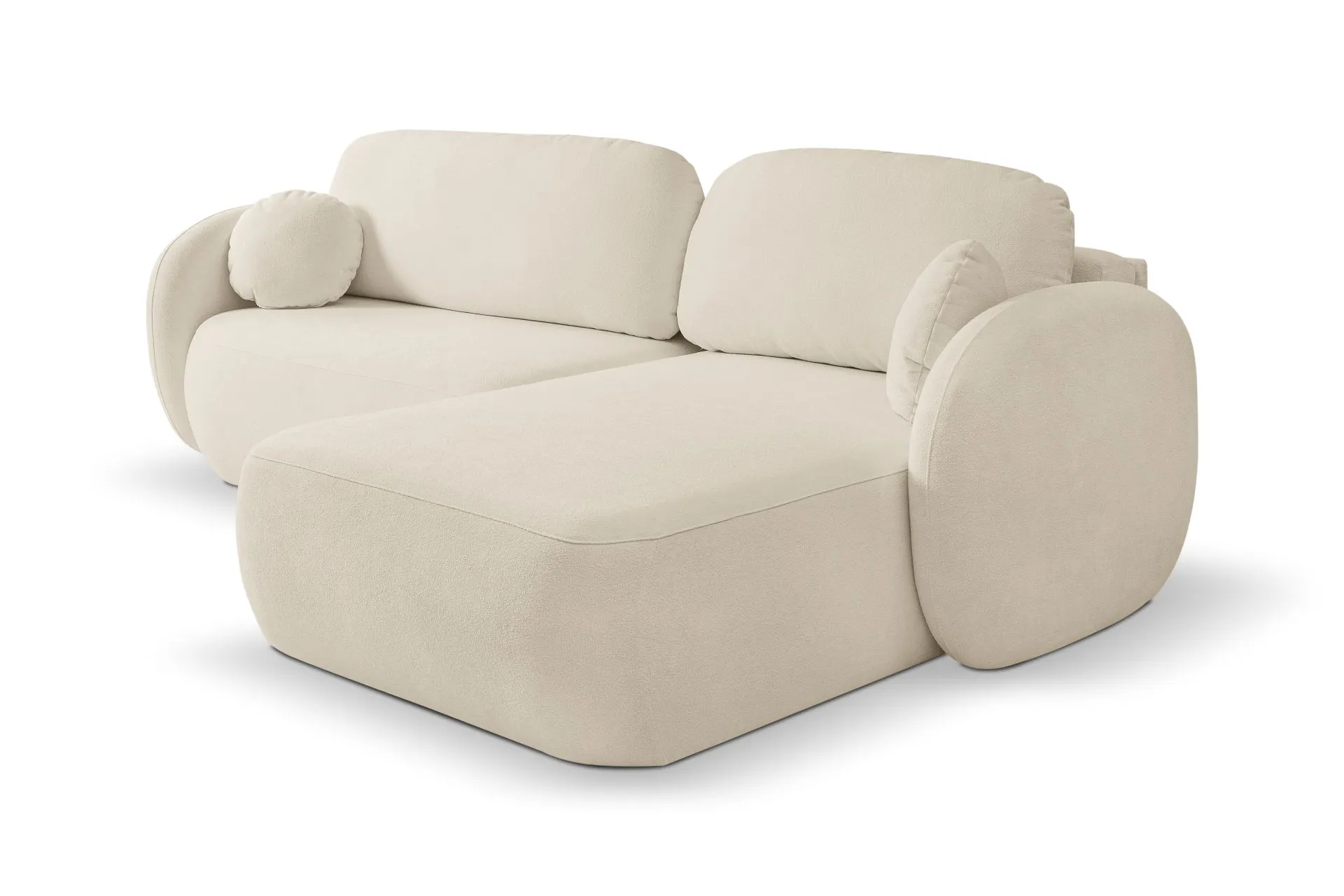 Narożnik rozkładany z pojemnikiem OLIO SICURIO 248 cm prawostronny beżowy - OLIO_NAR_SICURIO55_P