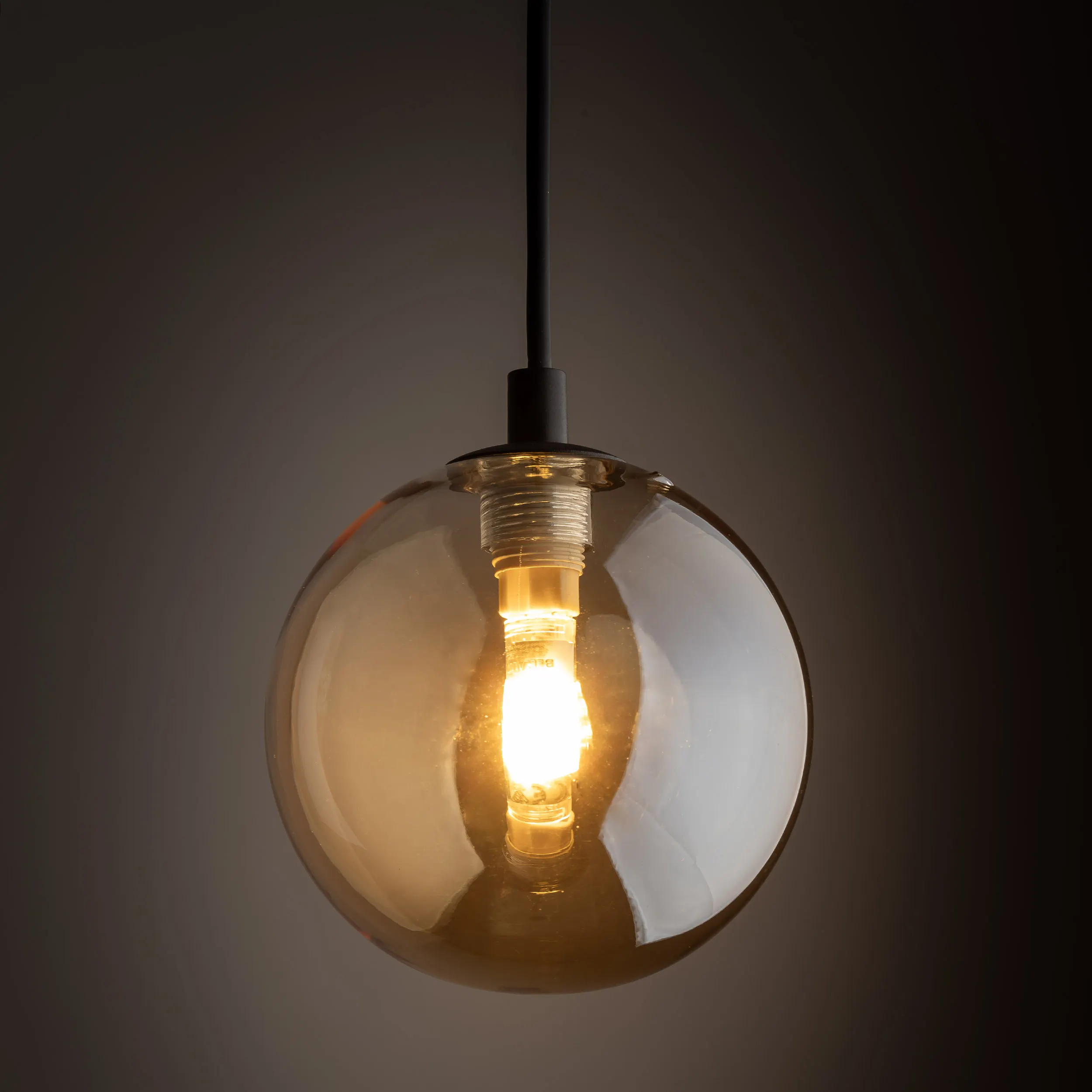 Reflektor listwowy wiszący TRACER czarny z bursztynowym okrągłym kloszem 155x12cm - TK_4928