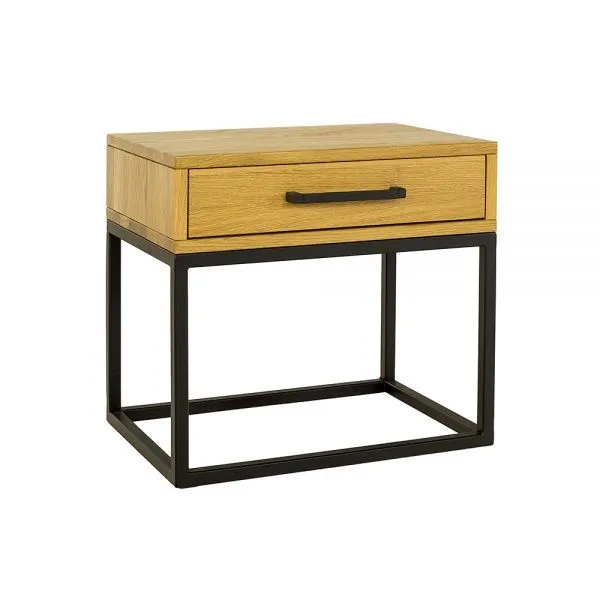 Szafka nocna metalowo-dębowa SN370 Naturalny DREWMAX - 38486