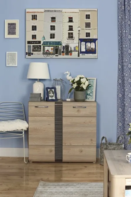 Komoda 2-drzwiowa LOCARNO 90 cm dąb nelson szara - LCRK221-N92