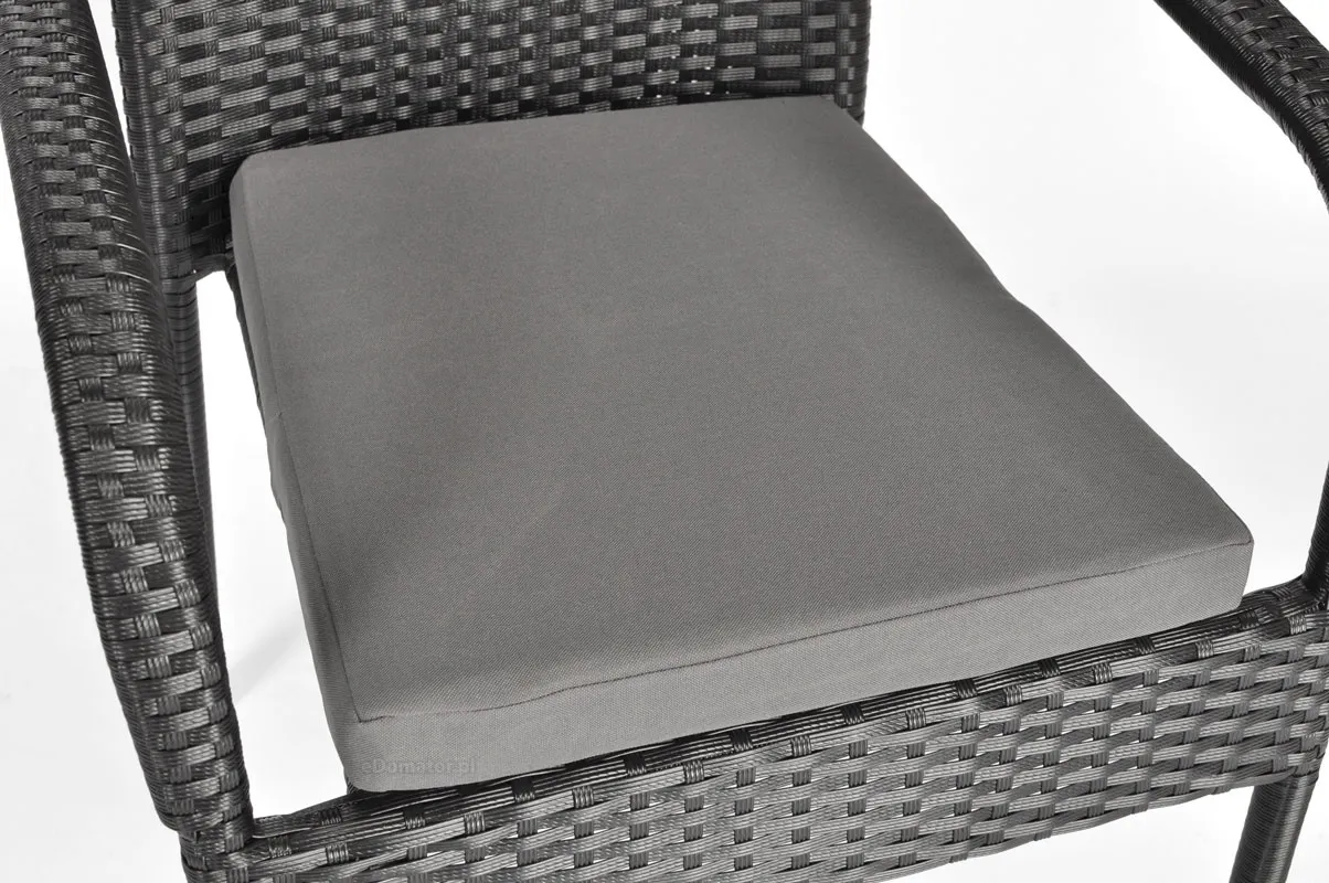 Krzesło ogrodowe z podłokietnikami MALAGA technorattan czarne - FE5906948124370