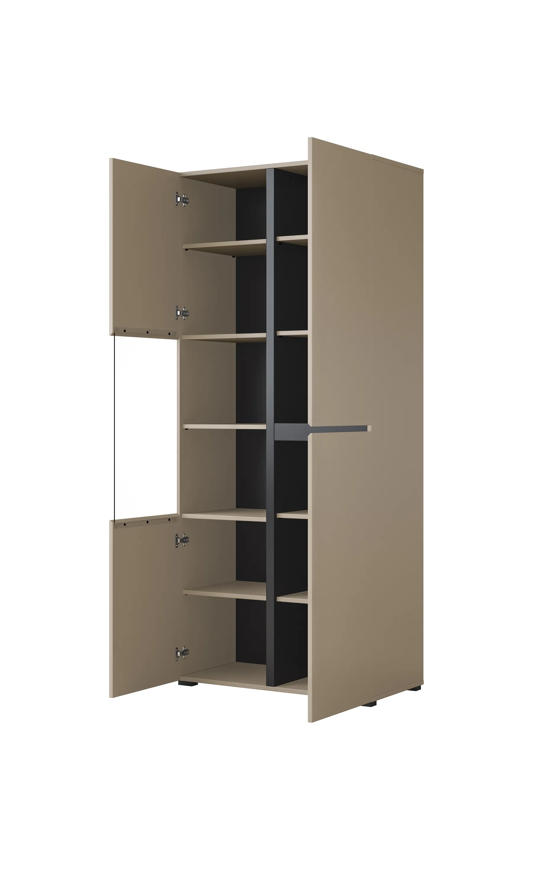 Witryna 3-drzwiowa szklana CROSS 80x183 congo beżowo-szara - 24CWMY12