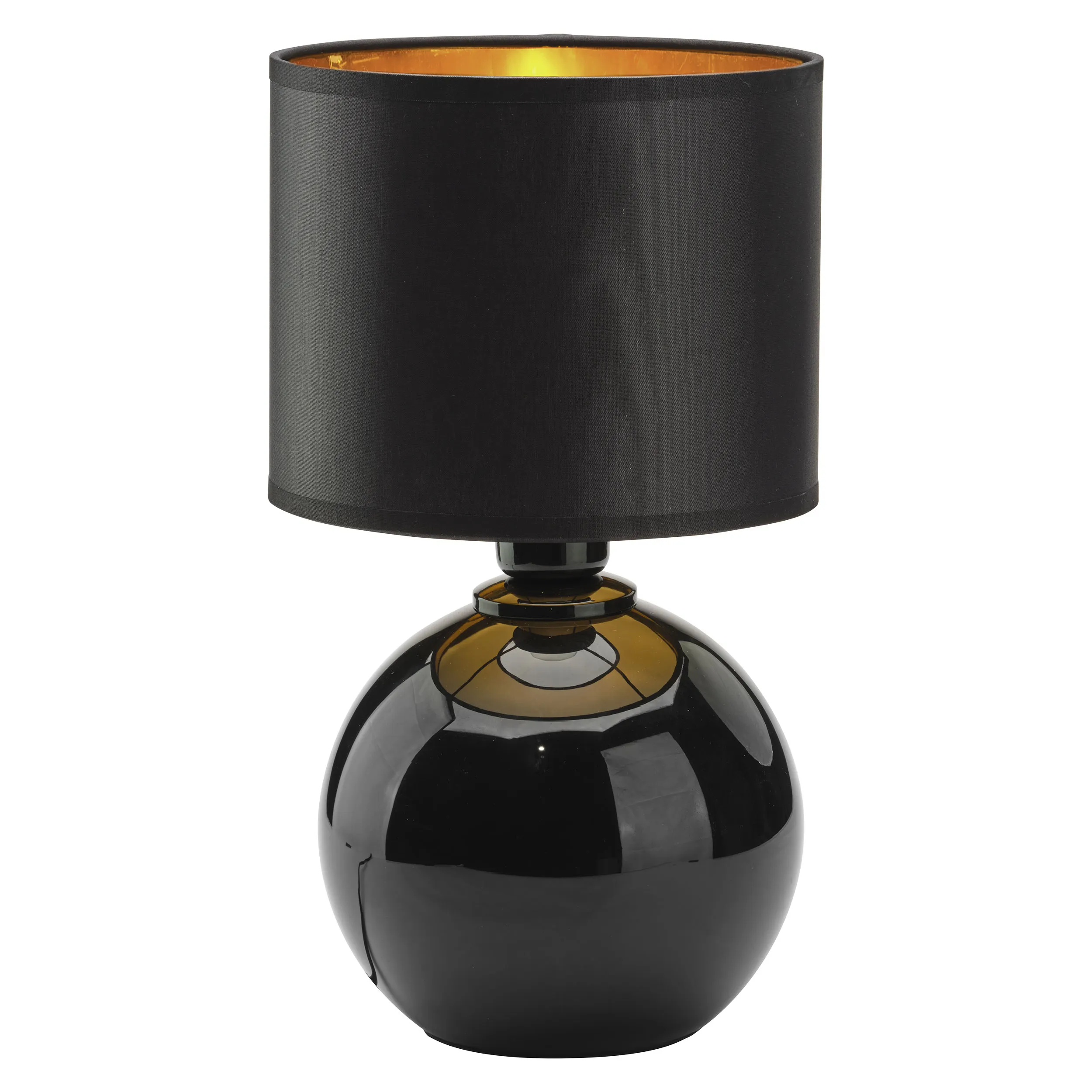 Lampka nocna PALLA czarna ze złotym wnętrzem 36x20cm