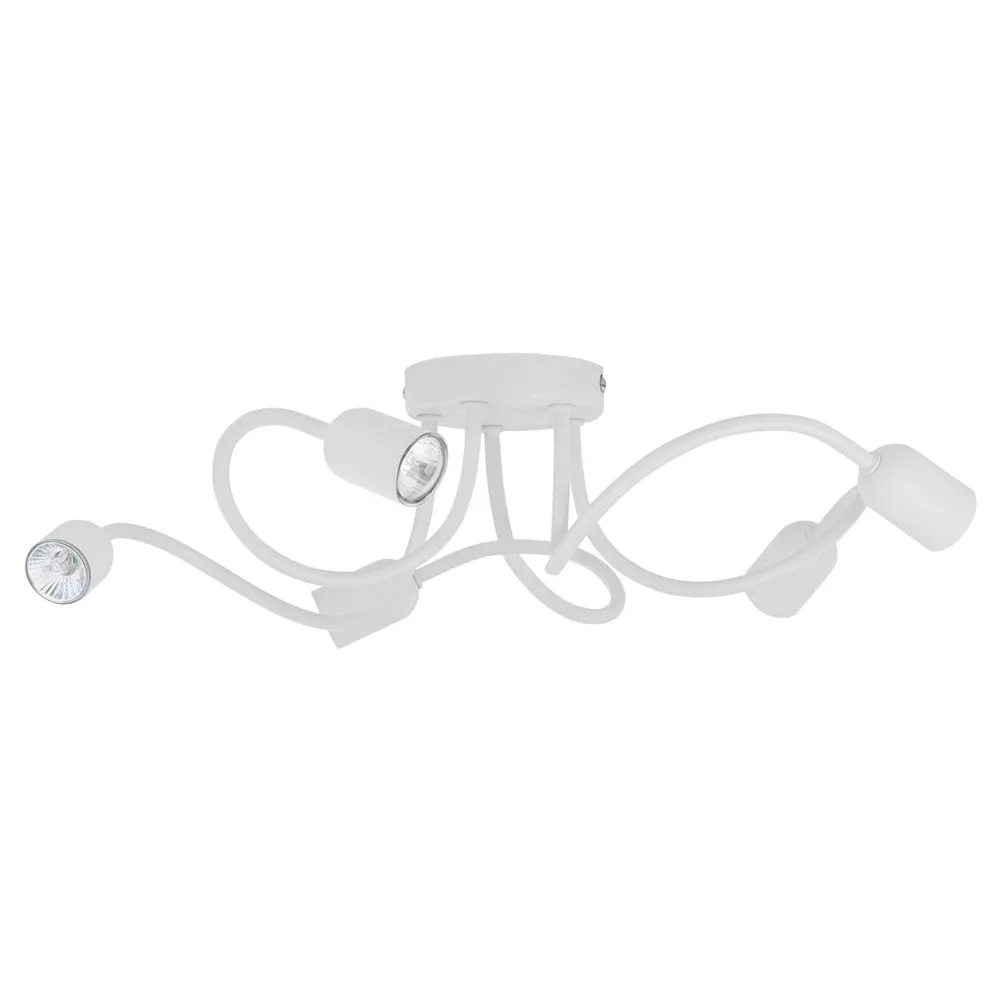 Lampa sufitowa GRACJAN biała metalowa zakręcona 50x19cm - TK_3431