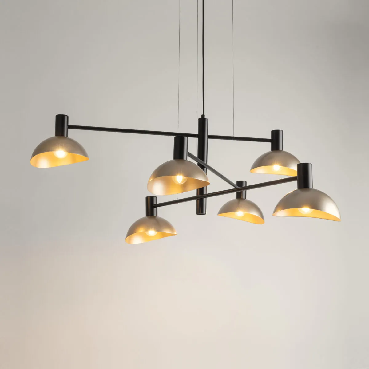 Lampa wisząca ARTIS 6 czarno-złota - SI_40569