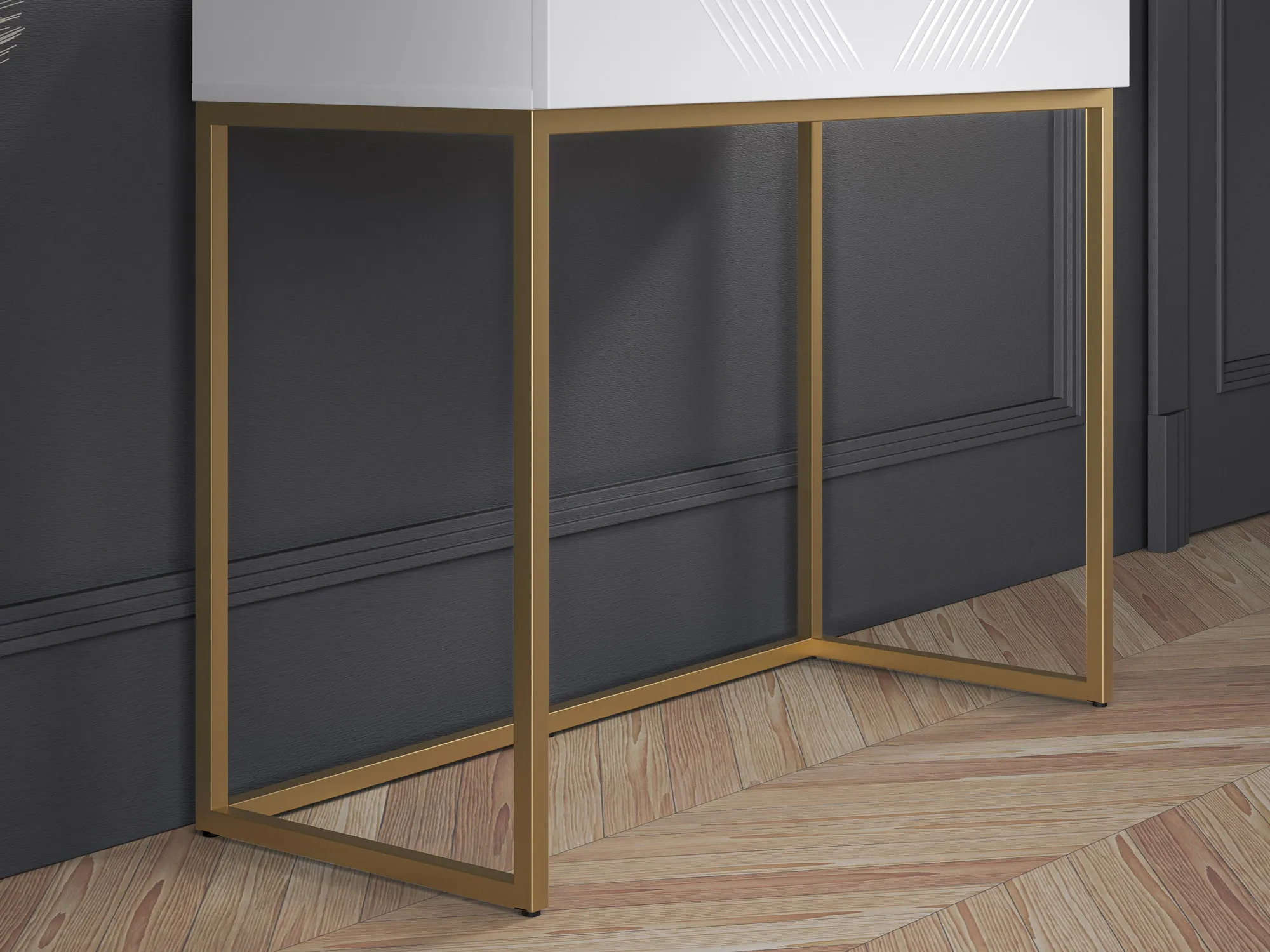 Toaletka Clearing 06 biały alpejski, podstawa-złoty - 1CLEA06-001-03