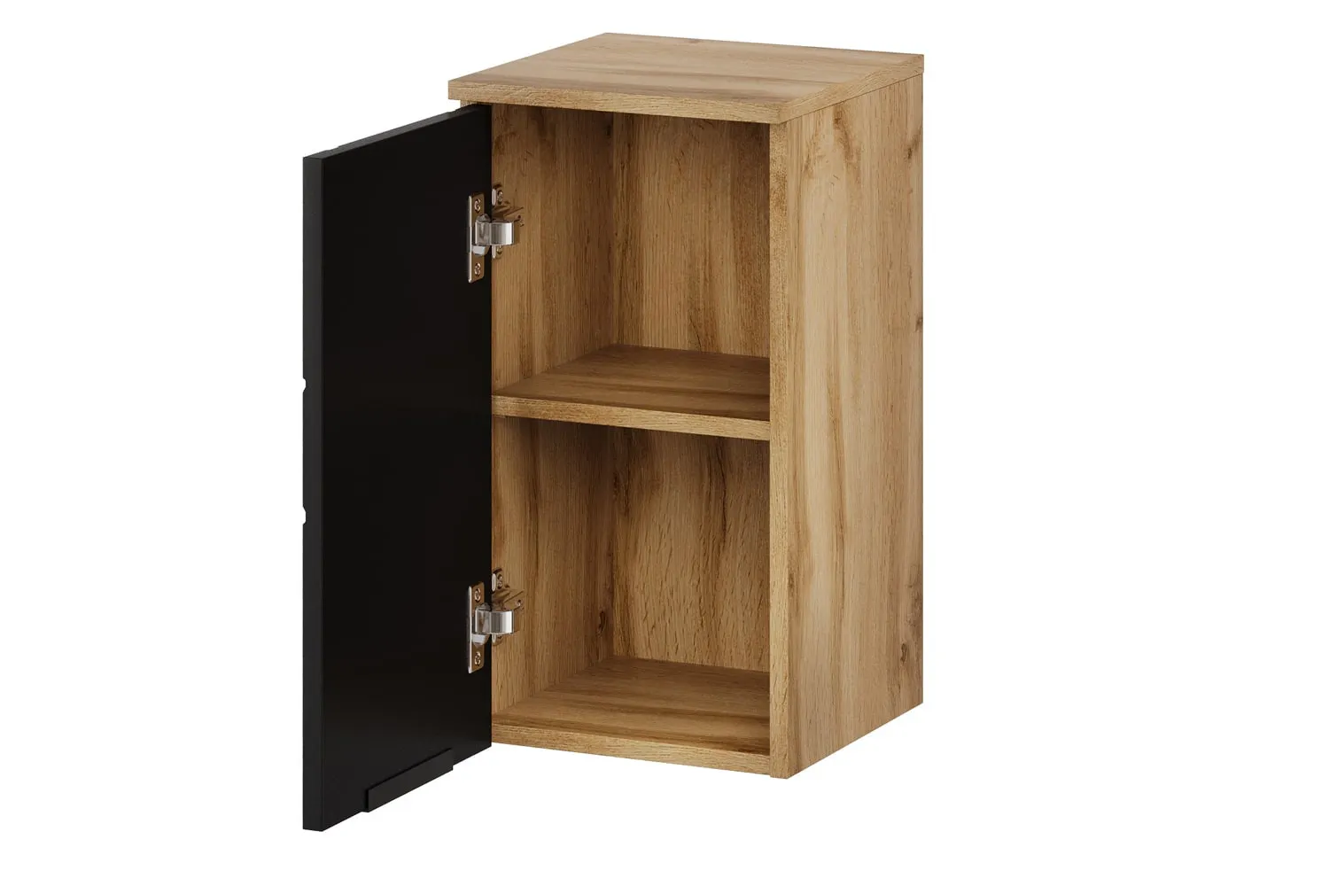 Szafka łazienkowa wisząca MAZI L/P 55x30 dąb Wotan/czarny mat - TH-100-1846