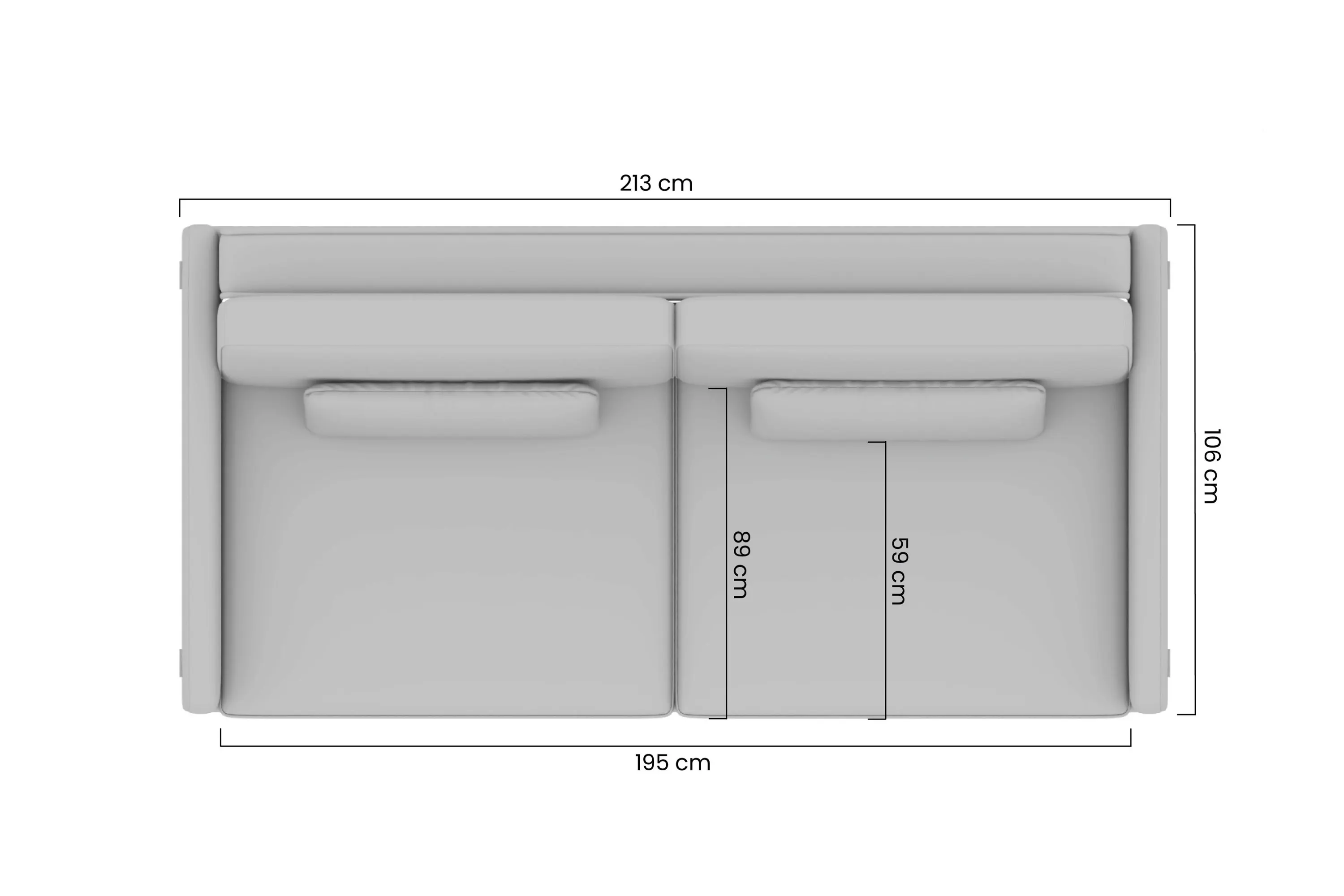 Sofa z funkcją spania MELORIA tkanina Uni 8008 szara - B_161809