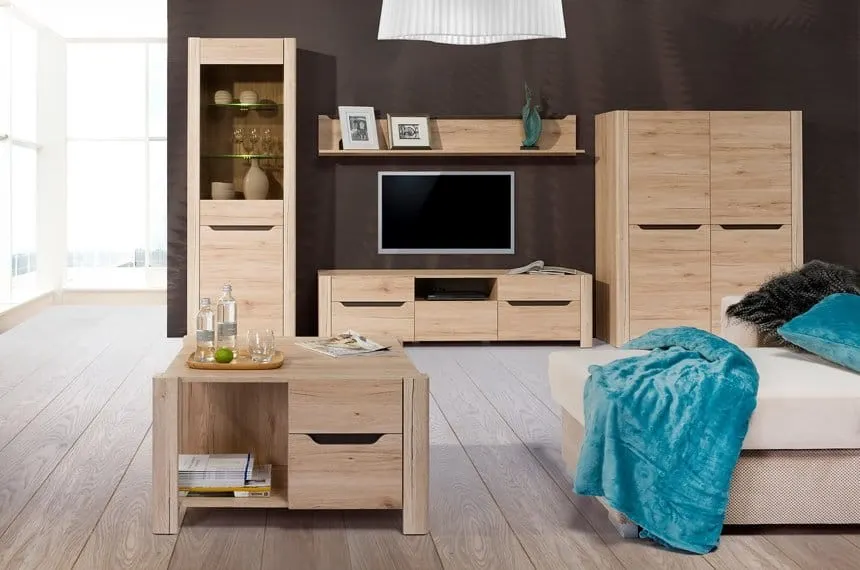 Komoda DESJO 4 2-drzwiowa dąb sanremo 148x118x42cm - WG-100-0164