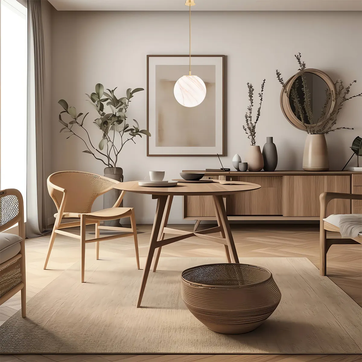 Lampa wisząca ALMIROS mosiądz szczotkowany biało-brązowy marmur 153 cm - 8448