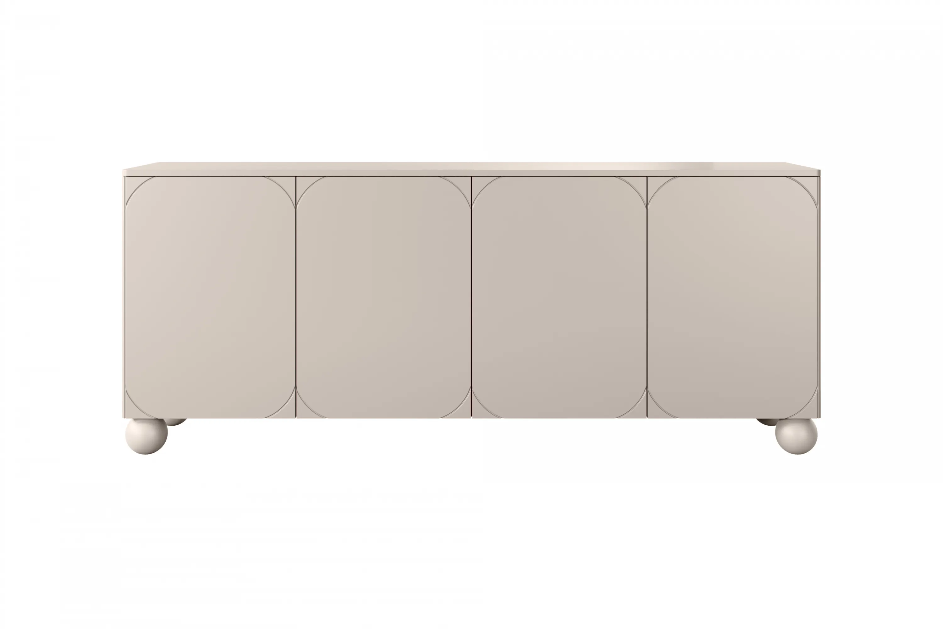 Komoda 4-drzwiowa z 4 szufladami SONATIA 200cm cashmere nogi kule — zdjęcie 2