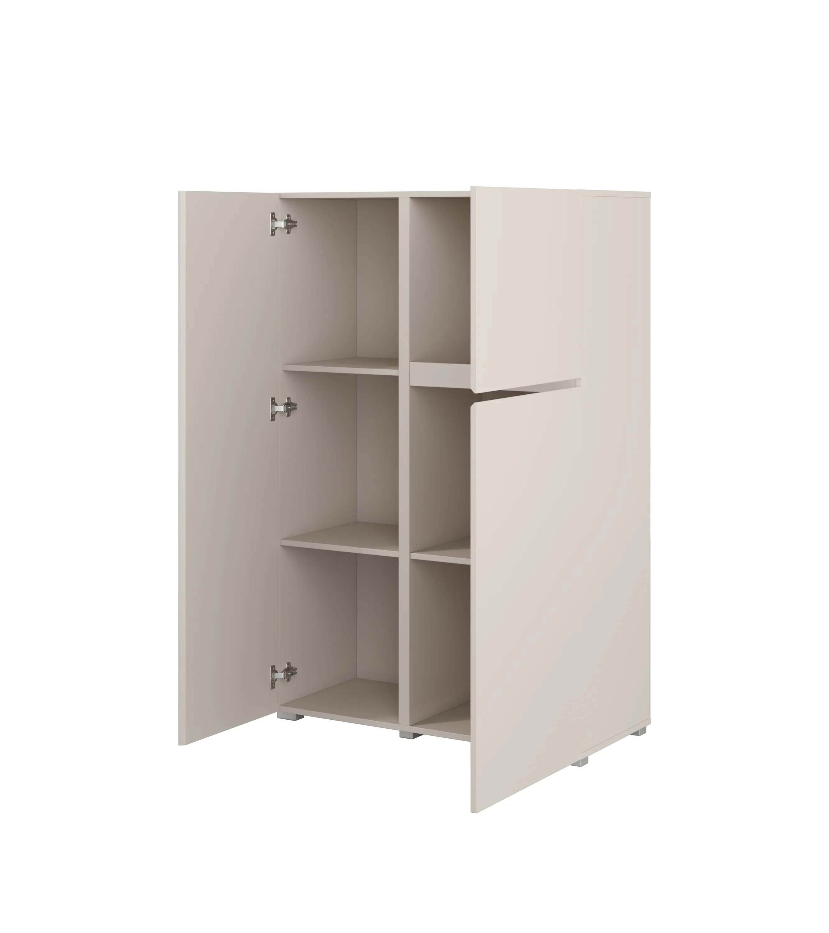 image szafka, szafka z półkami, korpus meblowy, zabudowa wnęk, frezowane drzwi