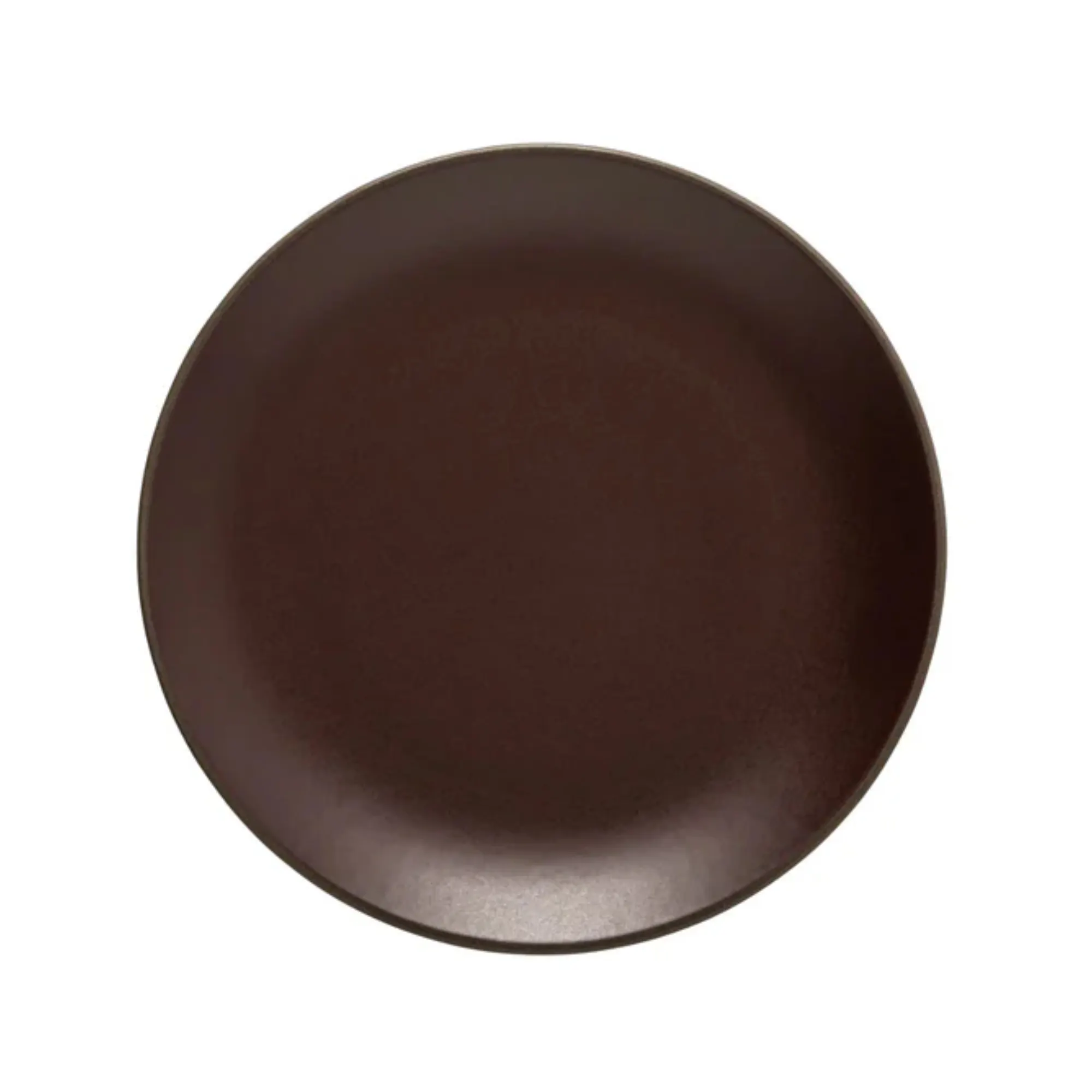 talerz, brązowy, ceramiczny, okrągły, gładki