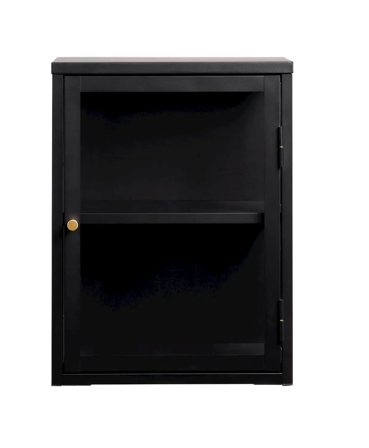 Szafka wisząca 1-drzwiowa CARMEL z przeszklonymi drzwiami i bokami 45 cm - czarna - UN_46780600